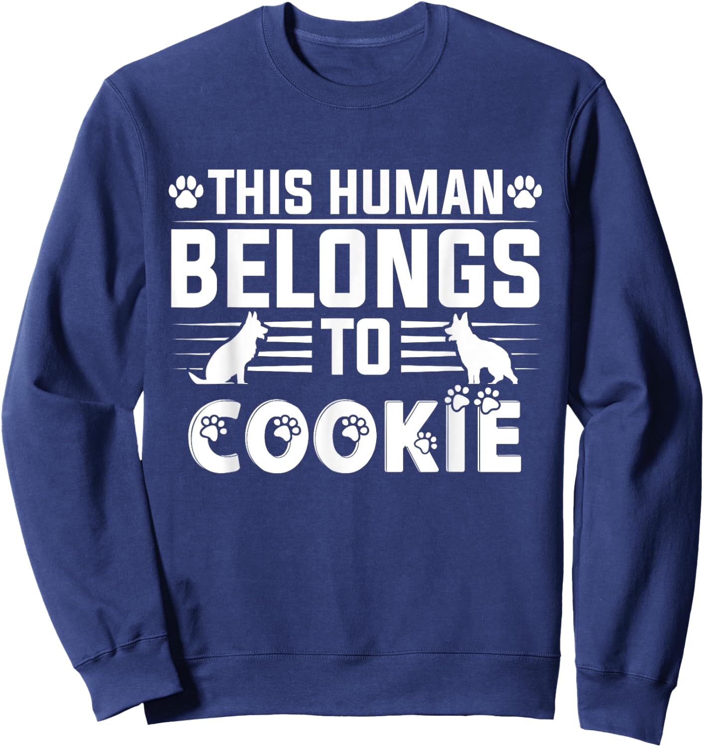 Dog Name Cookie Gift Belongs To Pet Dog Cookie Women Girls Kids Sweatshirt - Sweatshirt | Navy