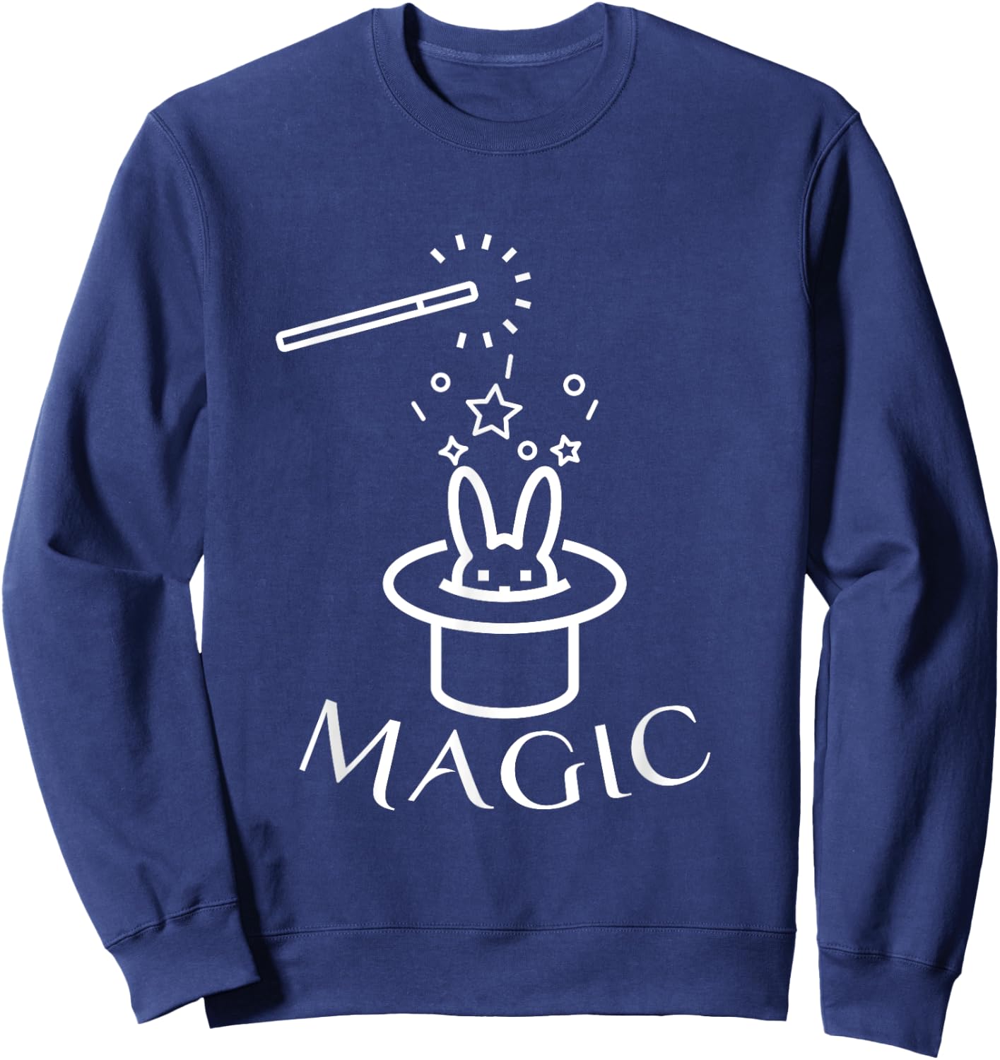 Rabbit In Magic Hat With Magic Wand Magician Sweatshirt - Sweatshirt | Navy