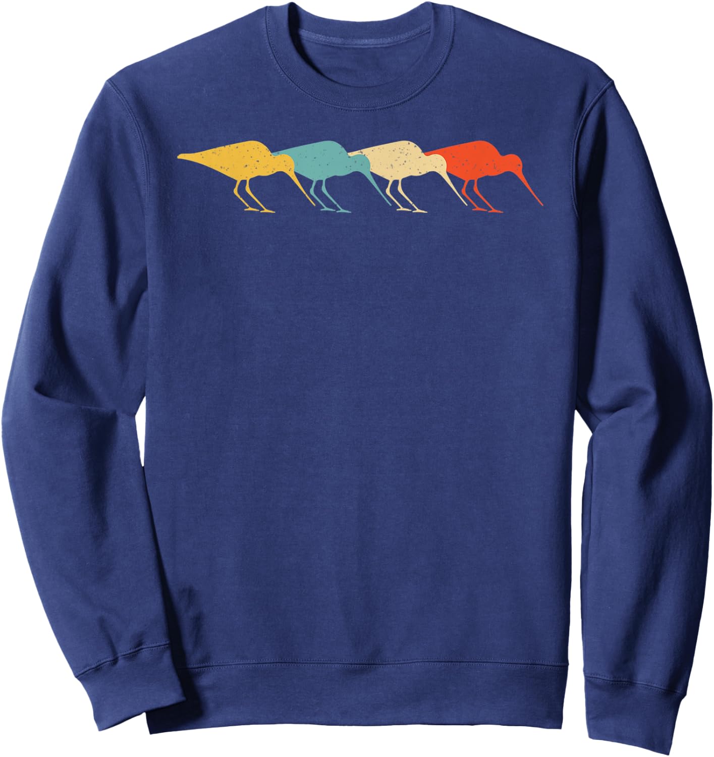 Curlew Vintage Retro Wader Bird Animal Lover 60s 70s Gift Sweatshirt - Sweatshirt | Navy
