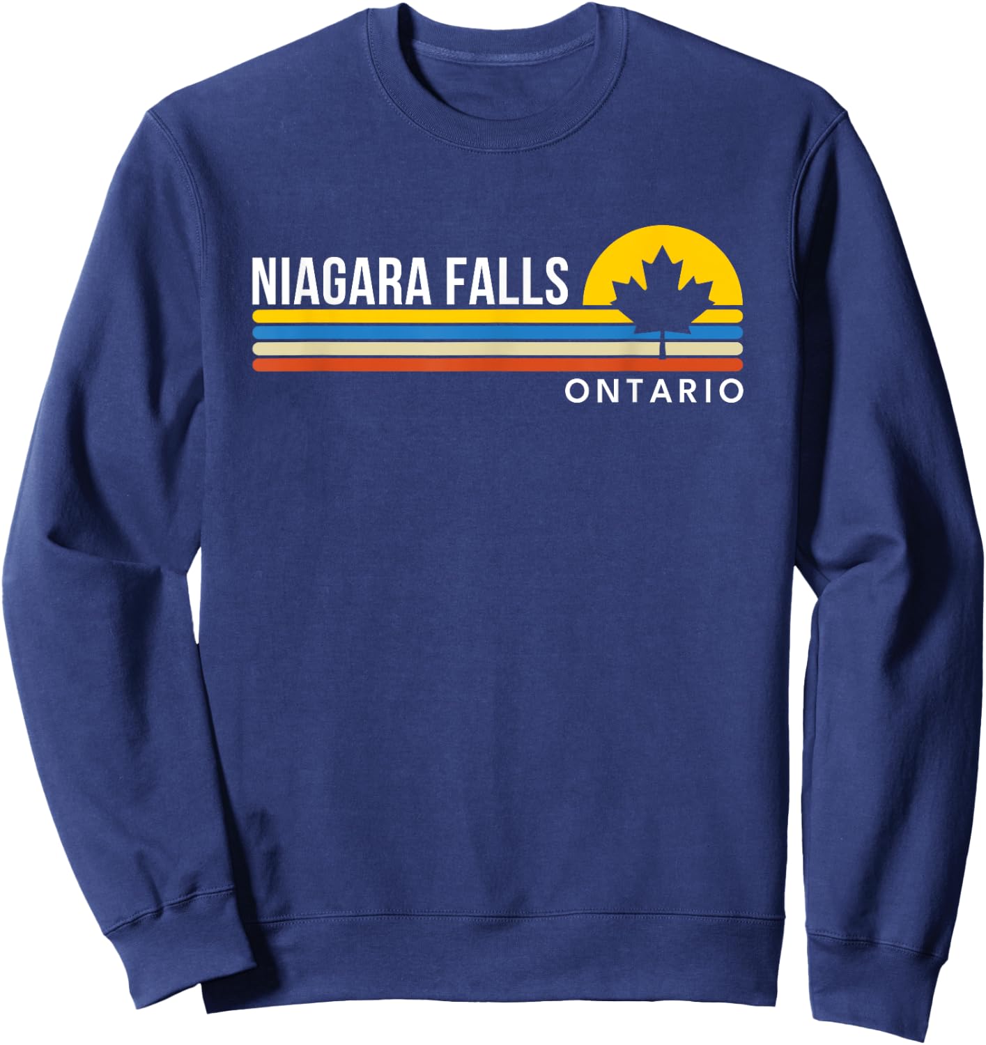 Niagara Falls Canada Ontario Vintage Retro Souvenirs Maple Sweatshirt - Sweatshirt | Navy