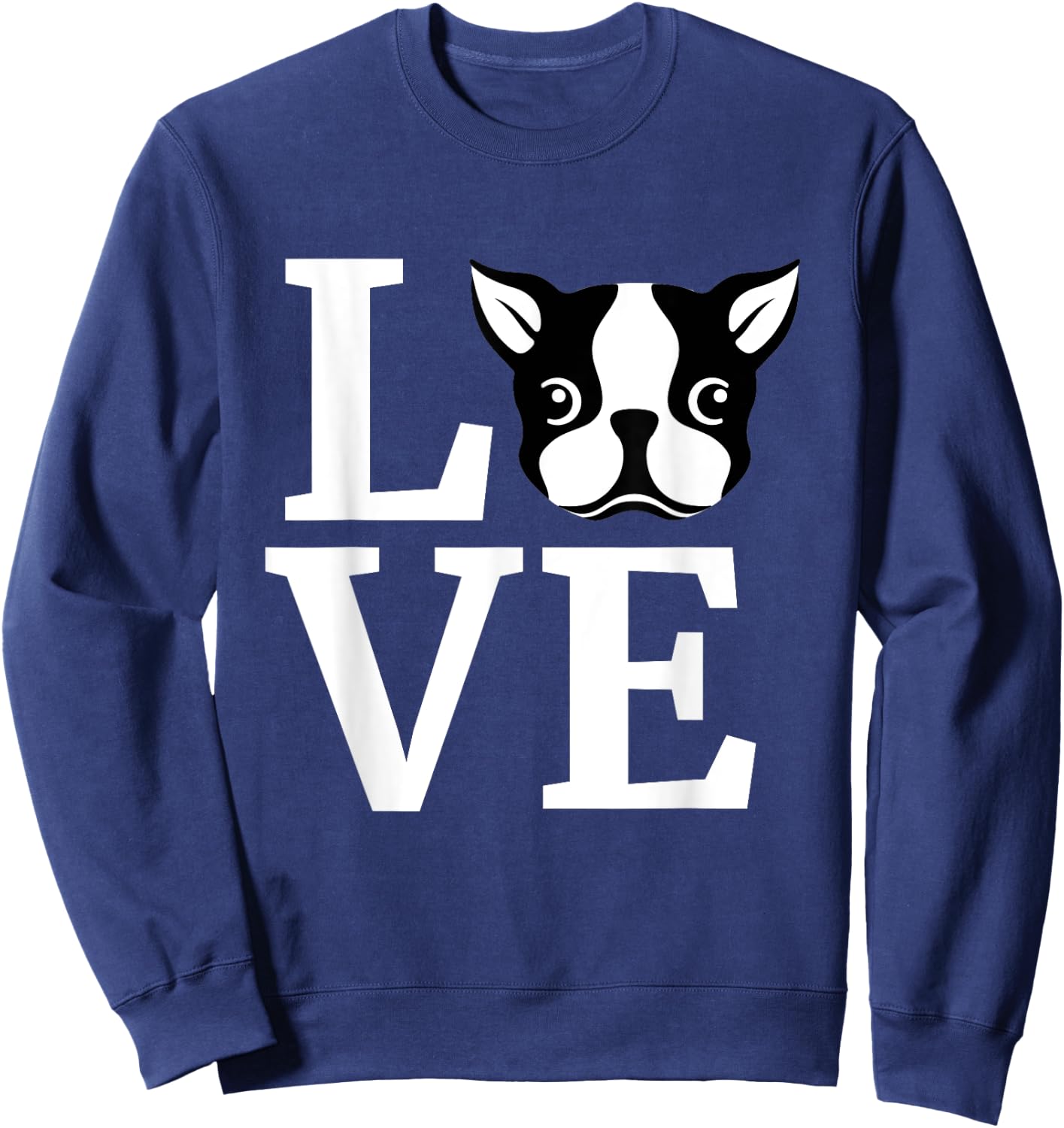 Boston Terrier Shirt I Love My Bostie Gift Dog Lover Women Girls Kids Sweatshirt - Sweatshirt | Navy