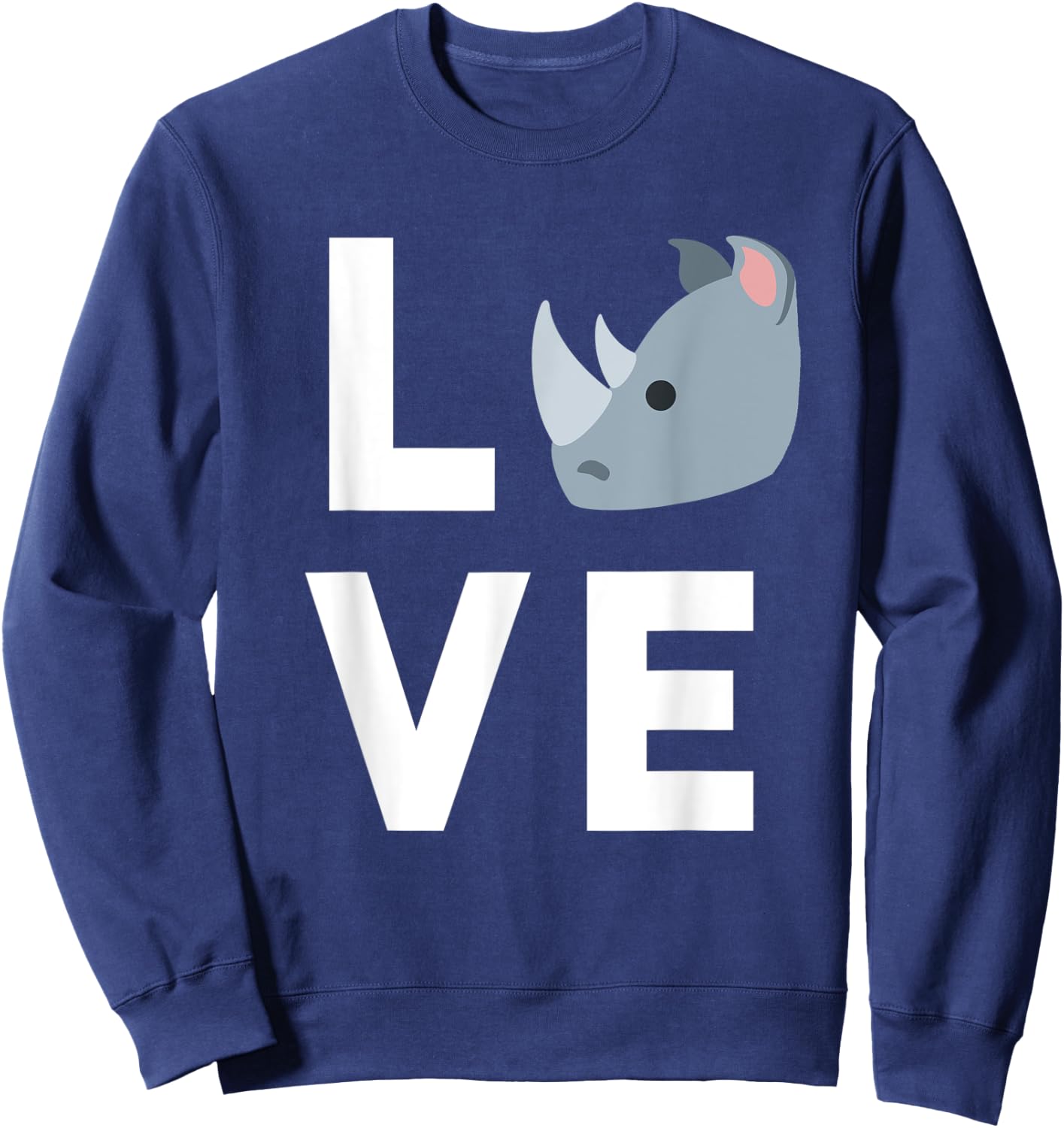 Cute I Love Rhinos | Funny Rhino Lover Kids Gift Sweatshirt - Sweatshirt | Navy
