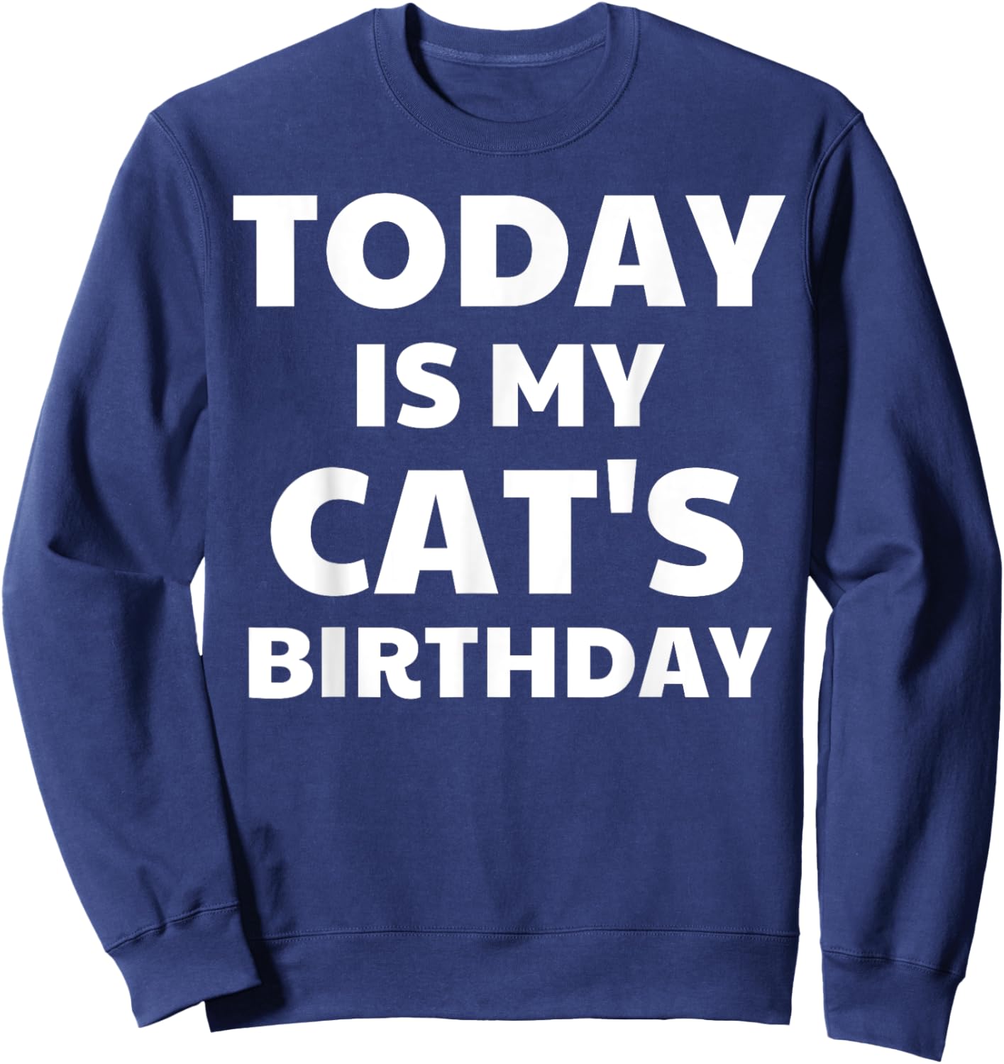 Today Is My Cat's Birthday Funny Cat Men Women Kids Sweatshirt - Sweatshirt | Navy