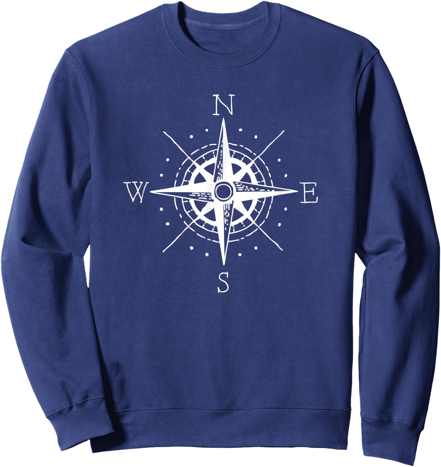 Vintage Retro Compass North South East West Sailing T Shirt Sweatshirt - Sweatshirt | Navy