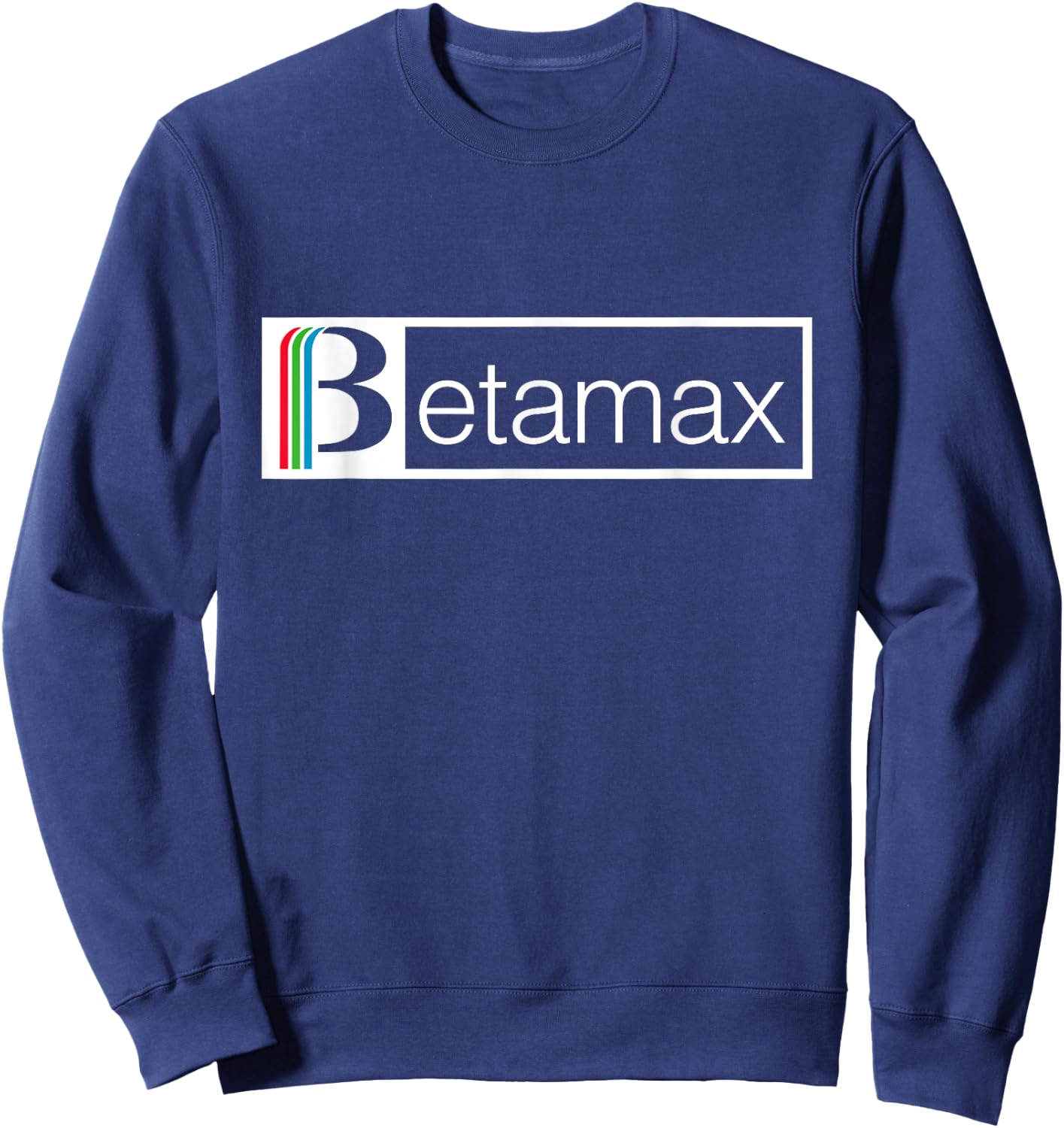 Betamax Red Green And Blue White B Banner Logo Sweatshirt - Sweatshirt | Navy