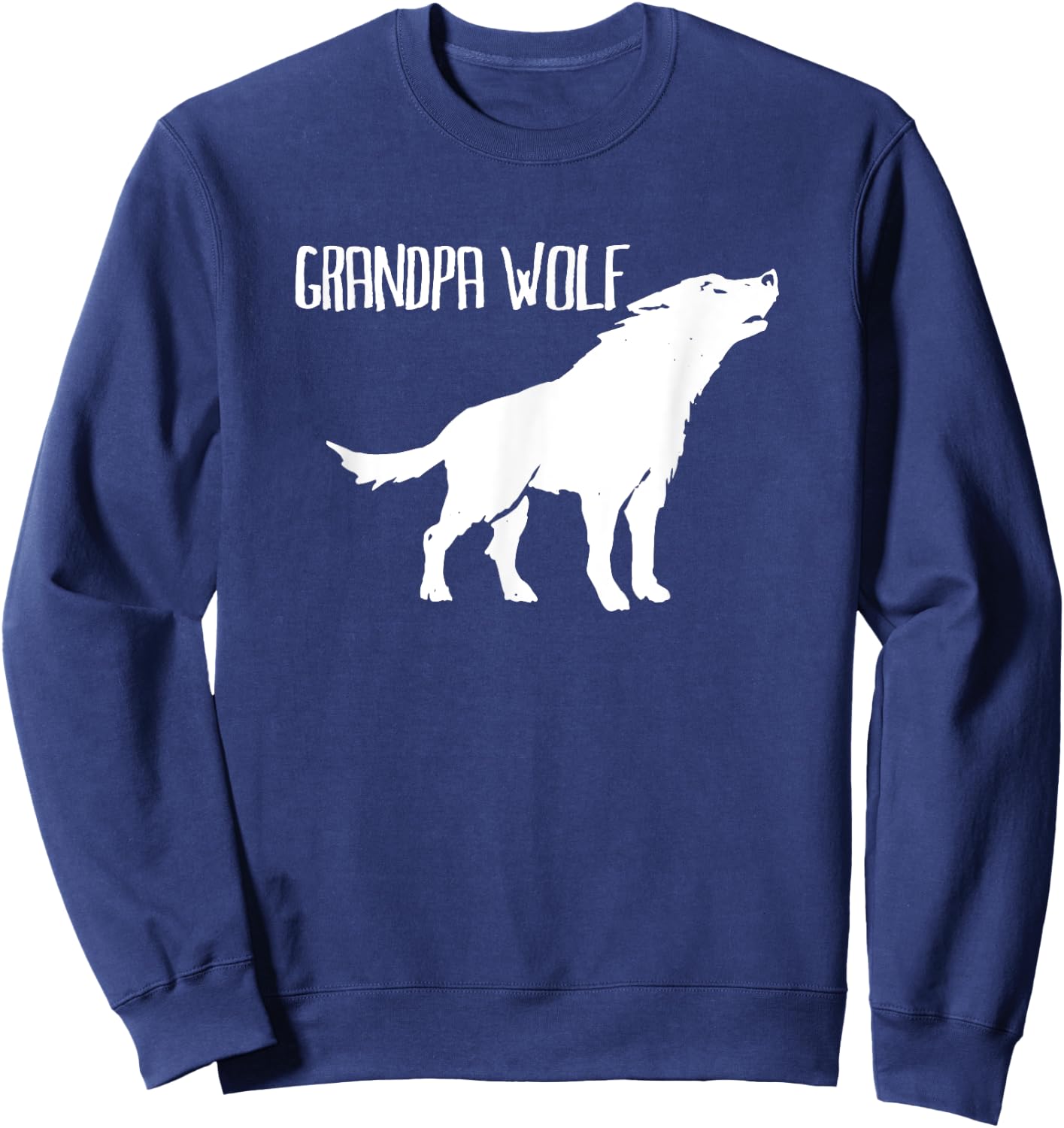 Grandpa Wolf Shirt, Matching Family, Halloween, Grandpa Gift Sweatshirt - Sweatshirt | Navy