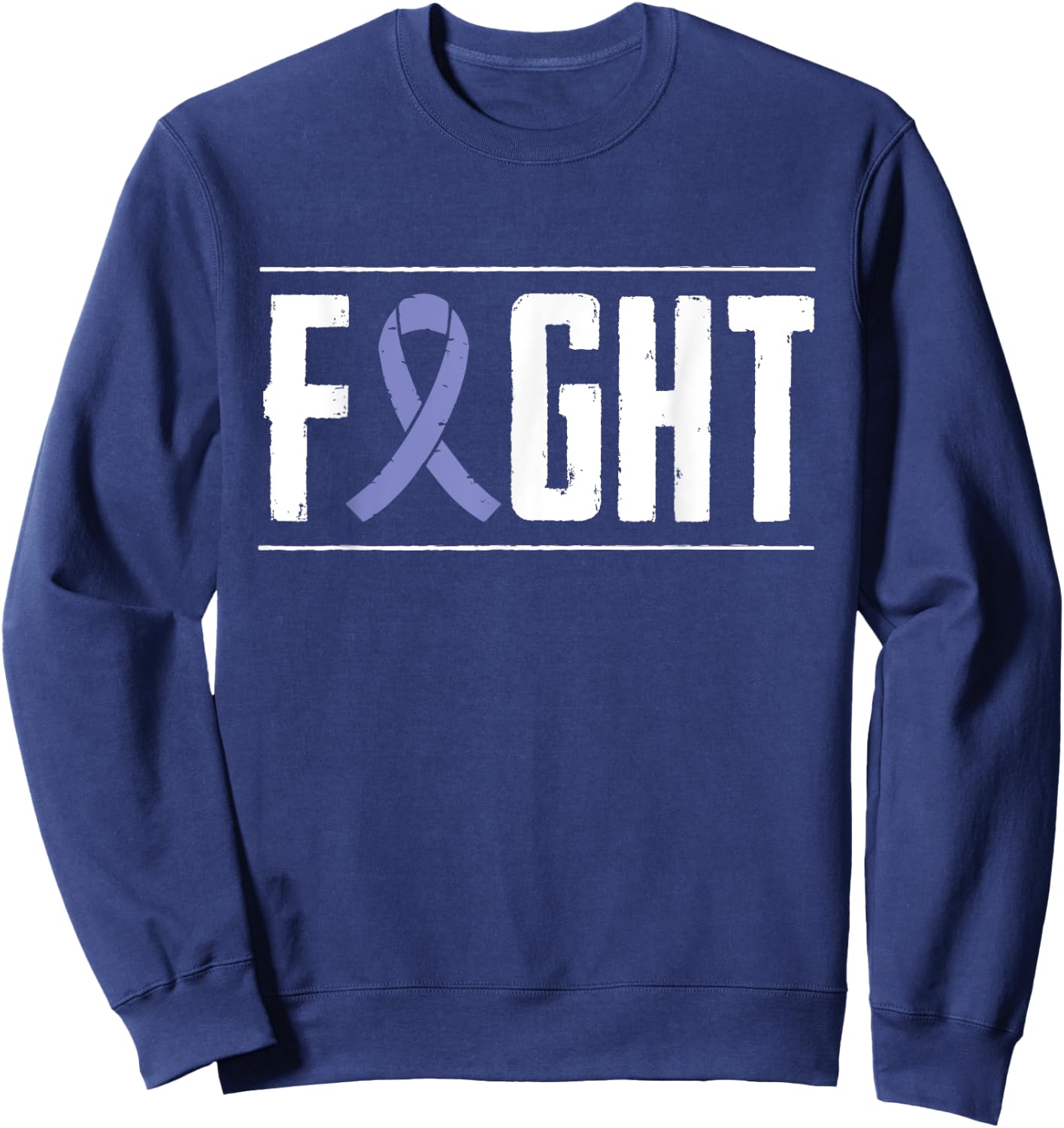 Stomach Cancer Fight Cancer Ribbon Sweatshirt - Sweatshirt | Navy