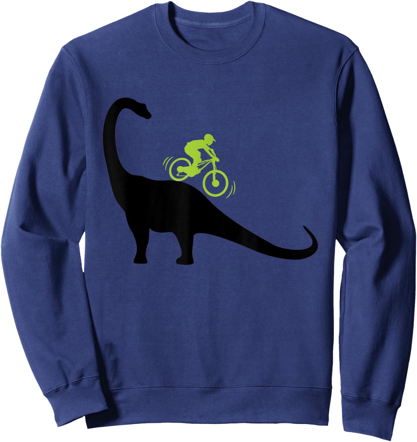Cool Mountain Bike Dino Funny Bicycle Dinosaur Lovers Outfit Sweatshirt - Sweatshirt | Navy