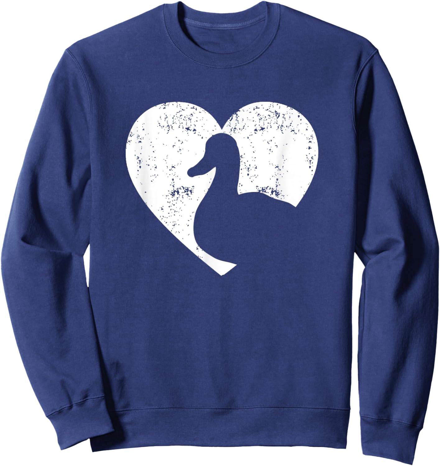 Animal Duck Heart Valentines Day Women Girls Sweatshirt - Sweatshirt | Navy
