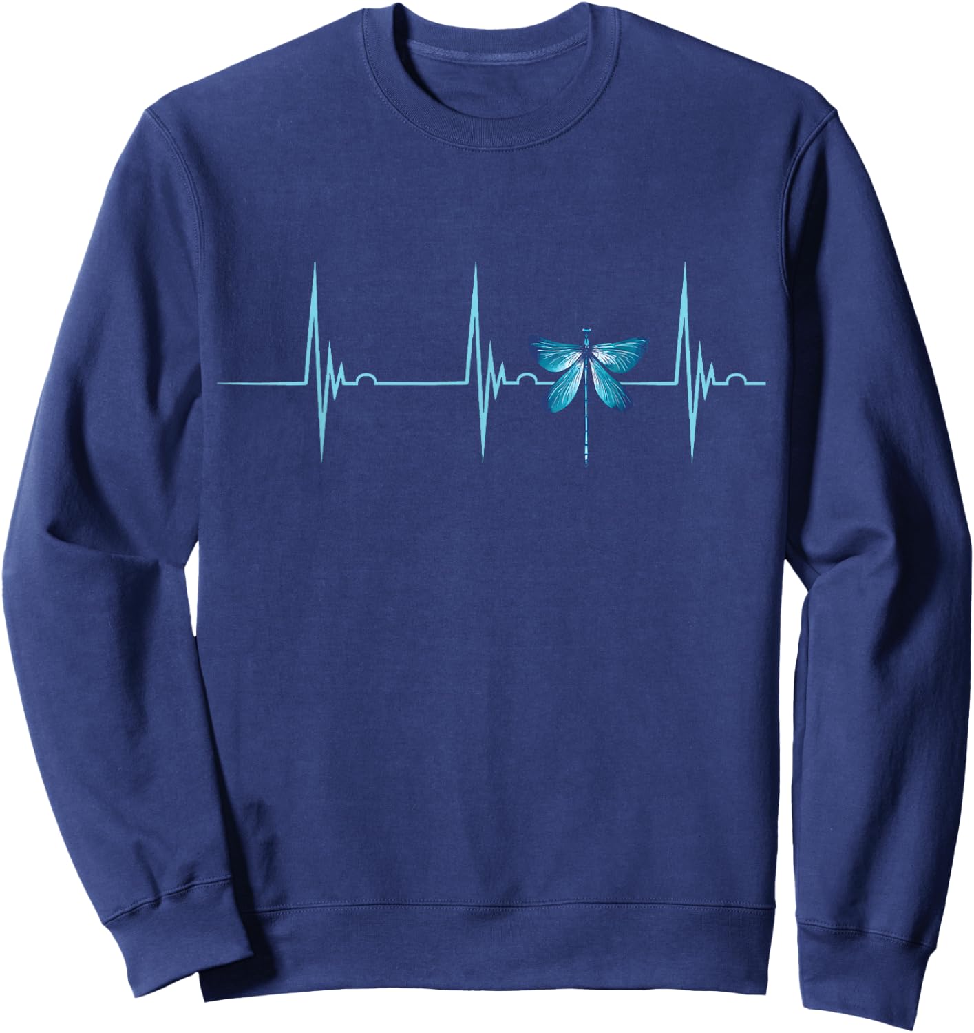 Dragonflies Nature Insect Heartbeat EKG Pulse Dragonfly Sweatshirt - Sweatshirt | Navy
