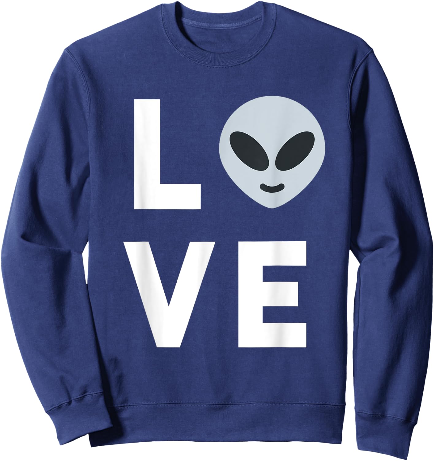 Cute Alien Face | I Love Aliens UFO Kids Gift Ideas Sweatshirt - Sweatshirt | Navy