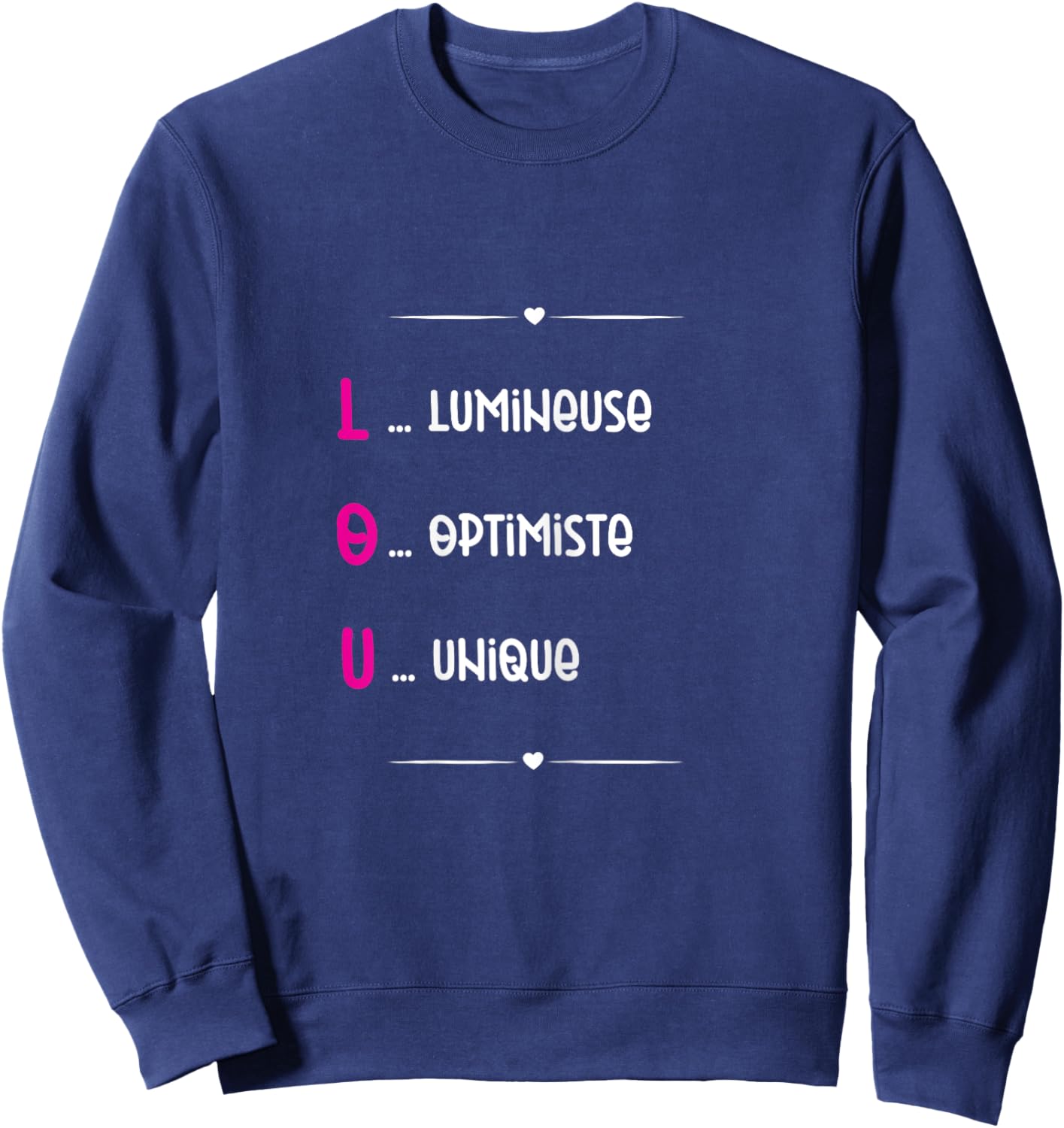 Lou Prenom Personnalisé Femme Cadeau Prenom Lou Girls' , Black Sweatshirt - Sweatshirt | Navy