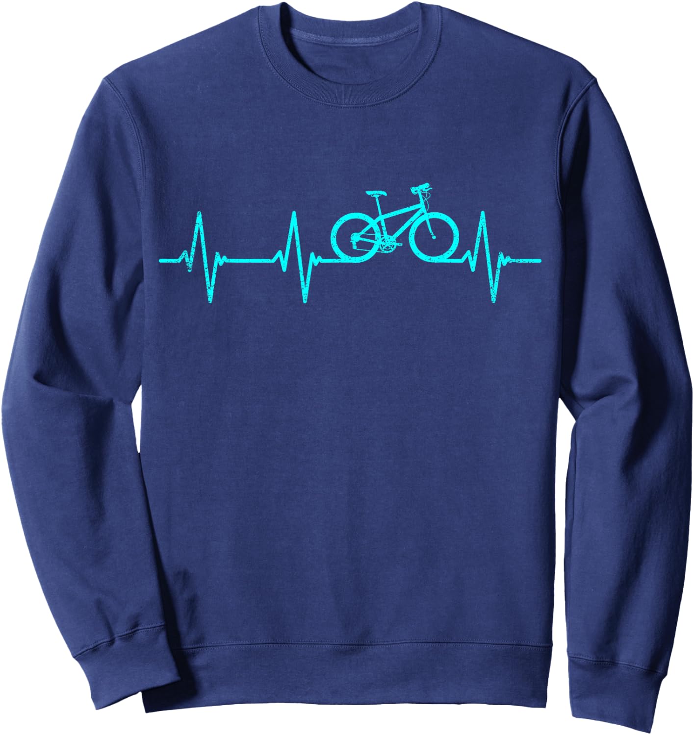 Mountain Bike Heartbeat Cycling Cool Bike Sweatshirt - Sweatshirt | Navy