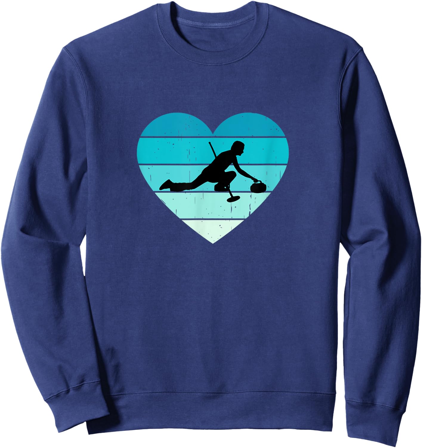Ich liebe Curling Wintersport Curler Coach Eisstockschießen Sweatshirt - Sweatshirt | Navy