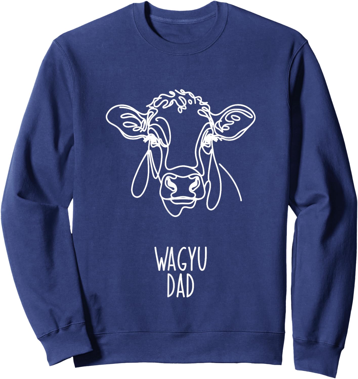 Line Art Best Cow Dad Men - Wagyu Sweatshirt - Sweatshirt | Navy