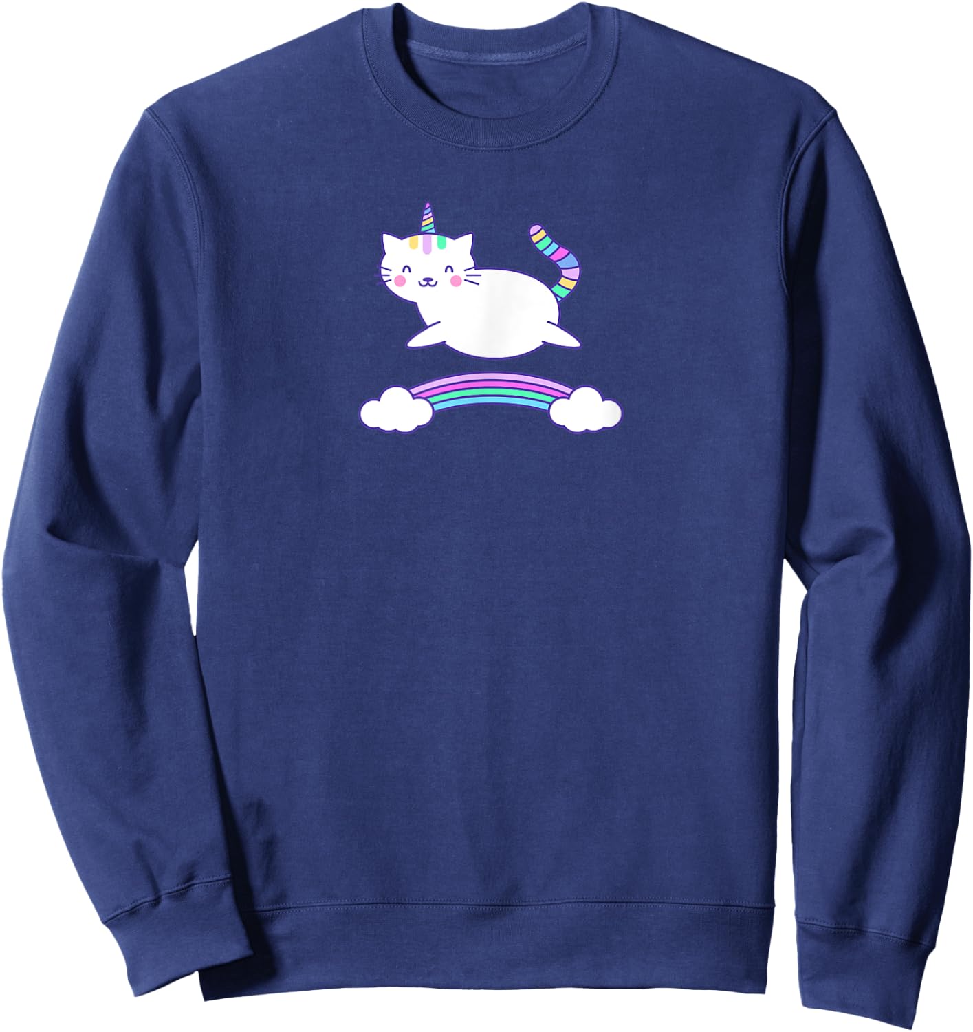 Unicorn Cat Kittycorn Caticorn Sweatshirt - Sweatshirt | Navy