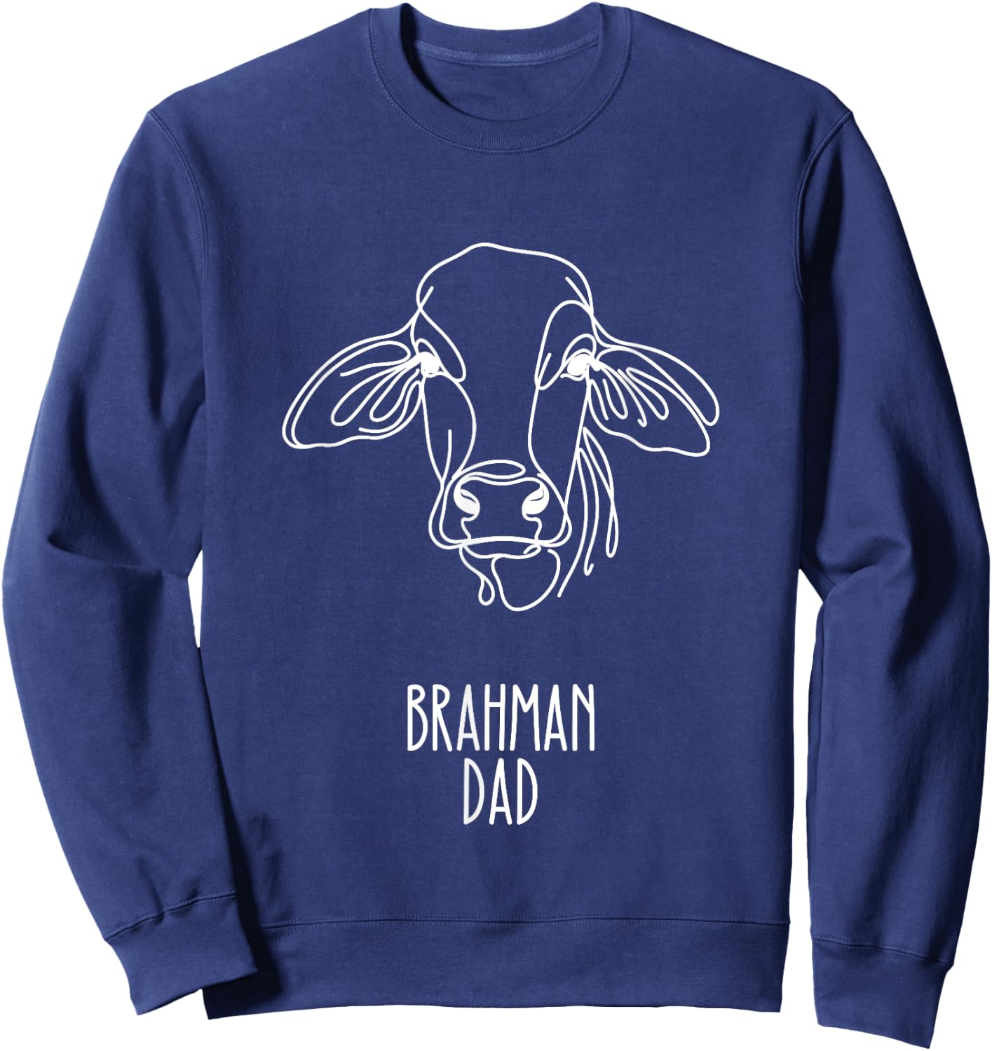 Line Art Best Cow Dad Men - Brahman Sweatshirt - Sweatshirt | Navy