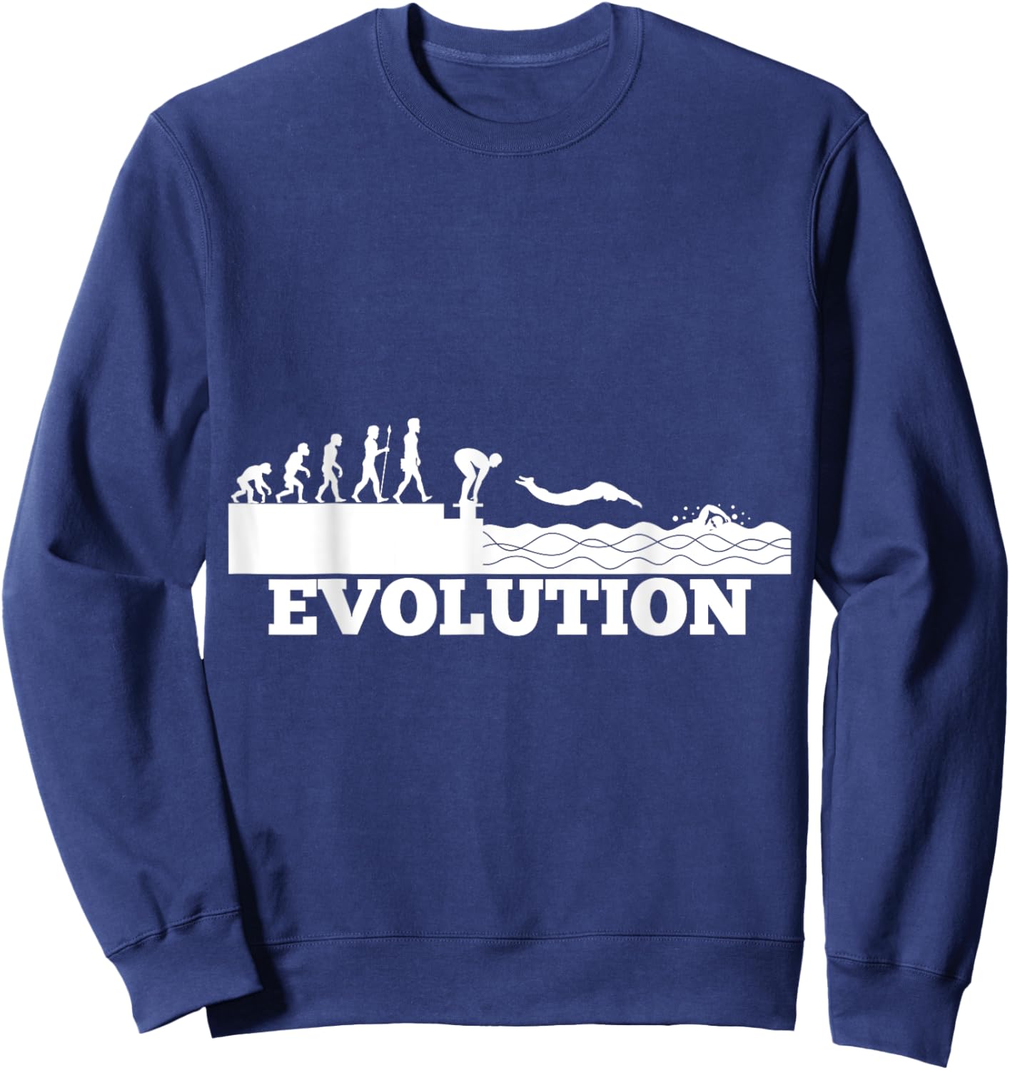 Fun Evolution Swimming Pool Swim Sport Lover Gift Sweatshirt - Sweatshirt | Navy