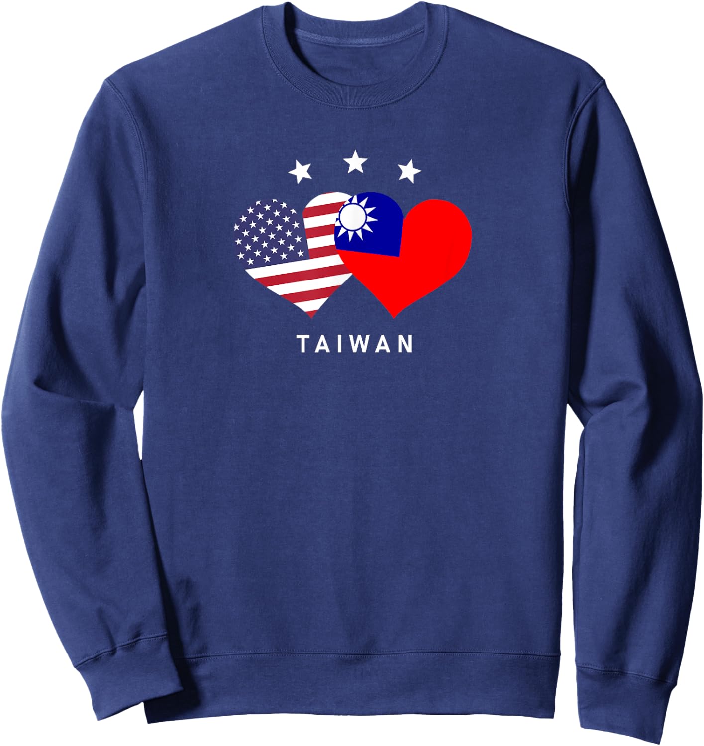 Taiwan Flag USA Flag Love Heart Kids Men Sweatshirt - Sweatshirt | Navy