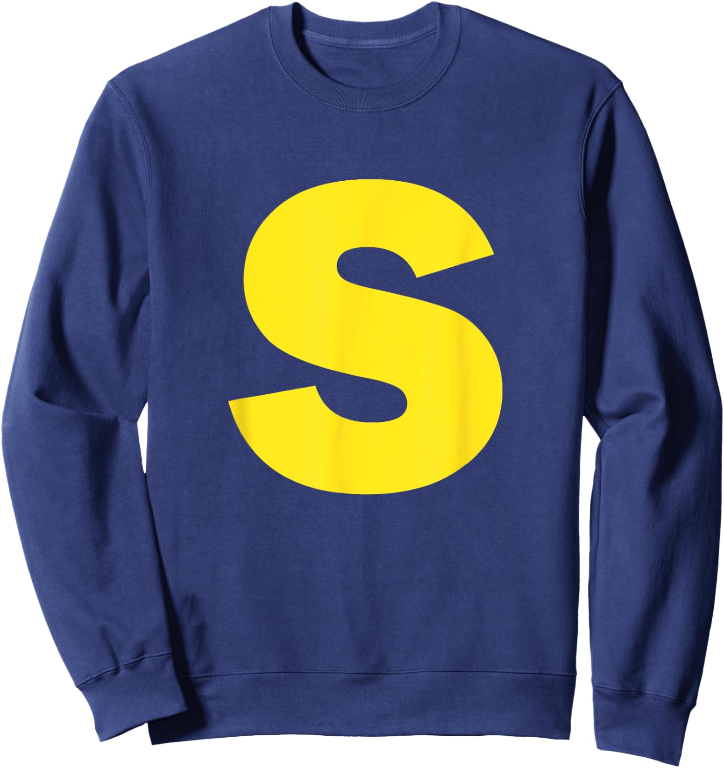 Letter S Yellow Halloween Costume Fancy Dress Christmas Party Sweatshirt - Sweatshirt | Navy