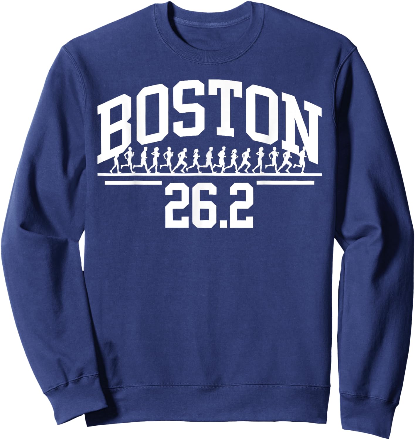 Boston 26.2 Running Marathon Finisher Celebration Runner Run Sweatshirt - Sweatshirt | Navy