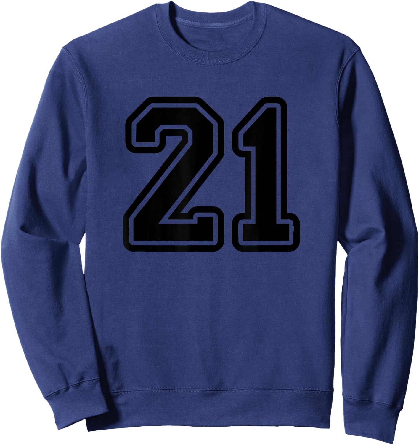 Number #21 Black Sport Varsity Number 21 Sweatshirt - Sweatshirt | Navy