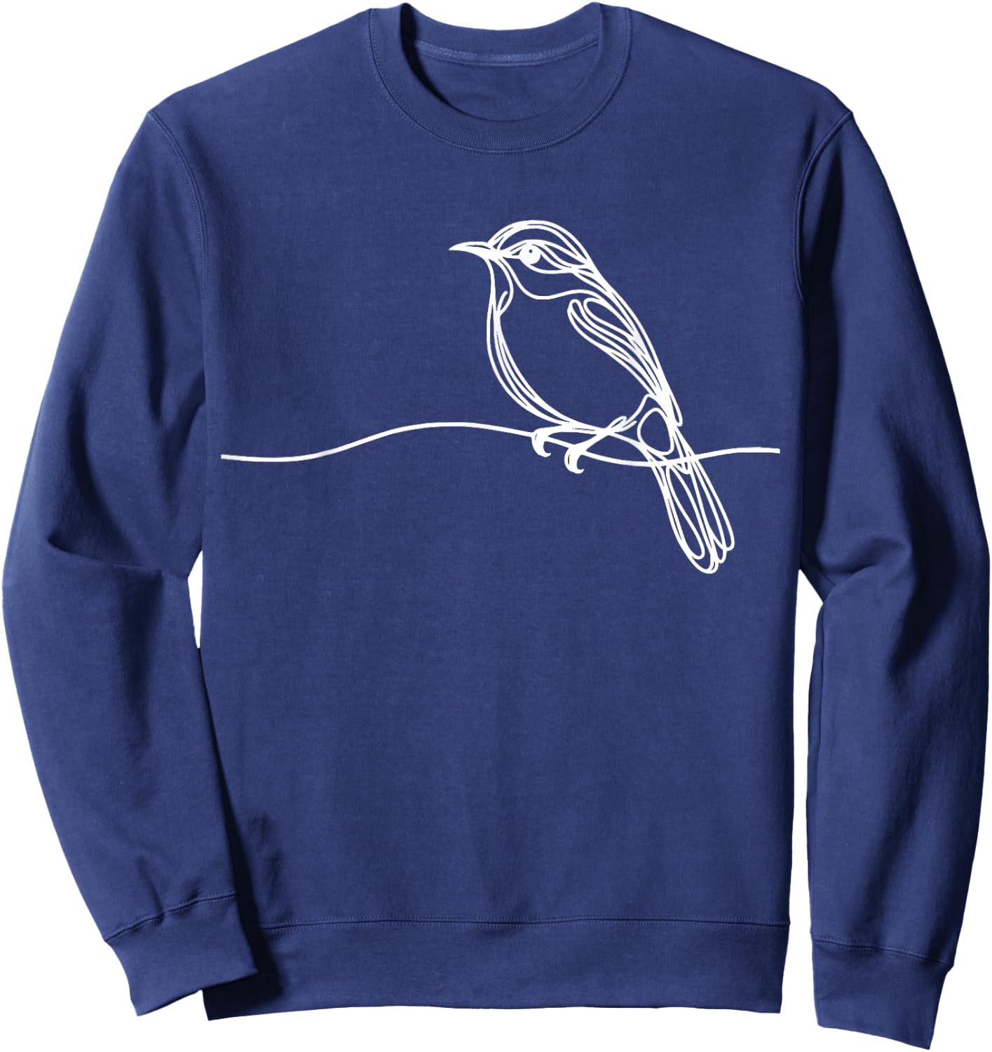 Line Art Bird & Ornithologist Bicolored Antbird Sweatshirt - Sweatshirt | Navy
