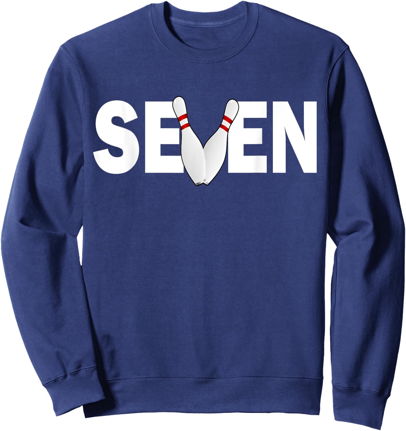 7th Birthday Seven 7 Years Old Bowling Party 2012 Birthday Sweatshirt - Sweatshirt | Navy
