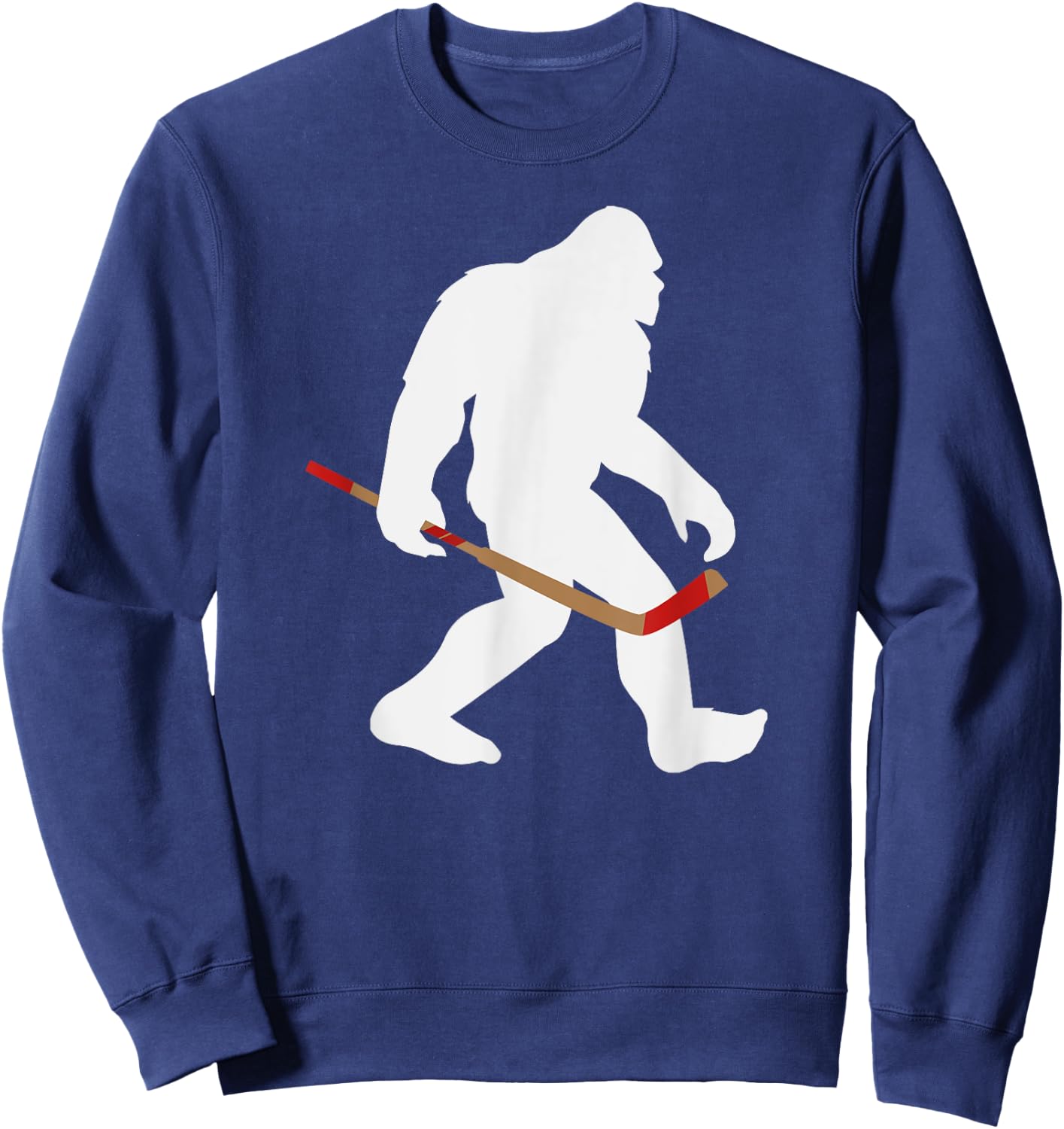 Sasquatch Bigfoot Hockey Player Funny Hockey Lovers Sweatshirt - Sweatshirt | Navy