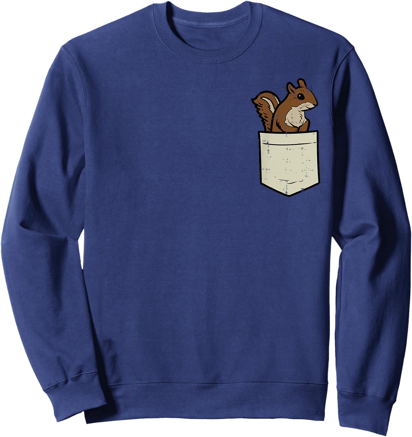 Squirrel Pocket Cute Chipmunk Rodent Women Girls Kids Men Sweatshirt - Sweatshirt | Navy