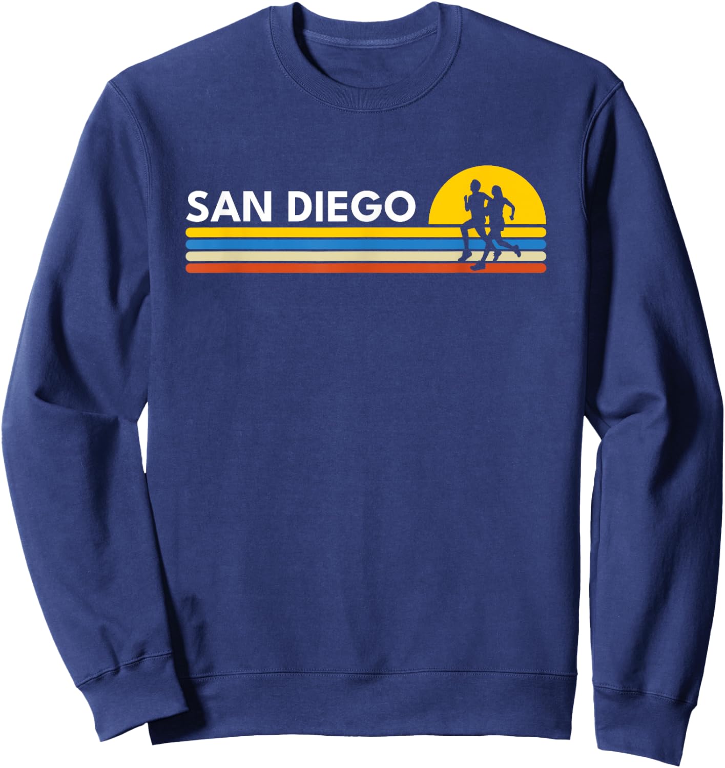San Diego CA California Runner Vintage Retro Souvenirs Sweatshirt - Sweatshirt | Navy