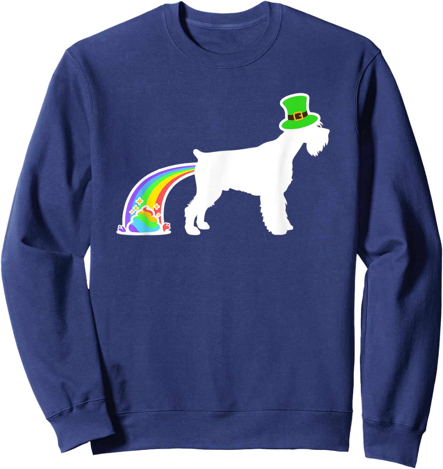 St. Patrick's Day Rainbow Dog - Giant Schnauzer Sweatshirt - Sweatshirt | Navy