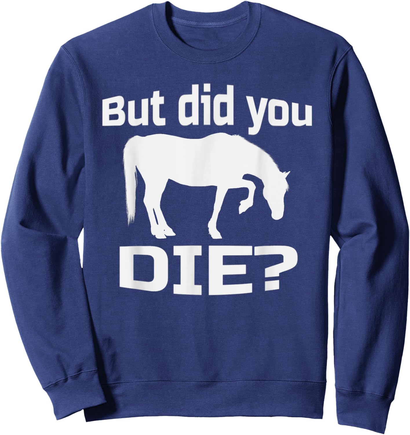 But Did You Die | Concerned Horse Question Shirt Sweatshirt - Sweatshirt | Navy