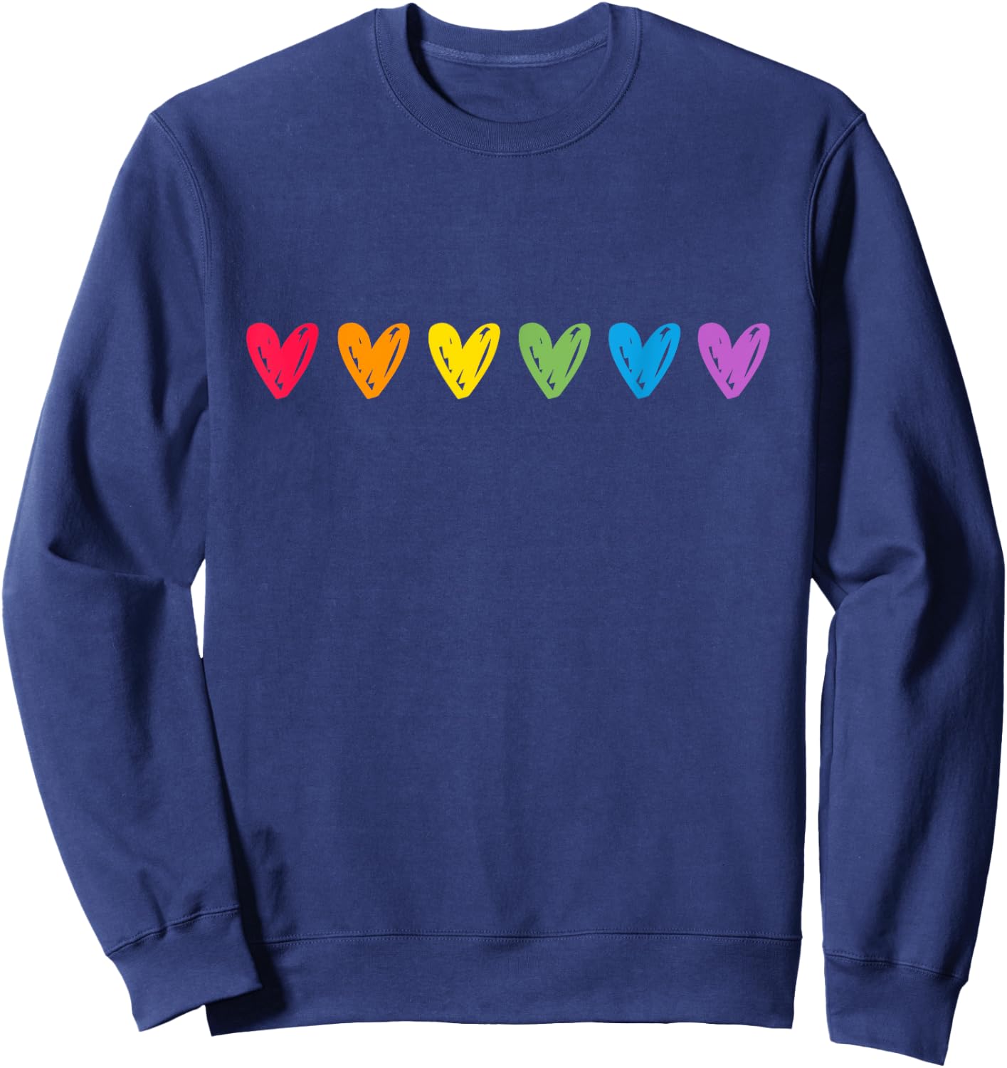 Rainbow Heart LGBTQ CSD Gay Pride , black Sweatshirt - Sweatshirt | Navy
