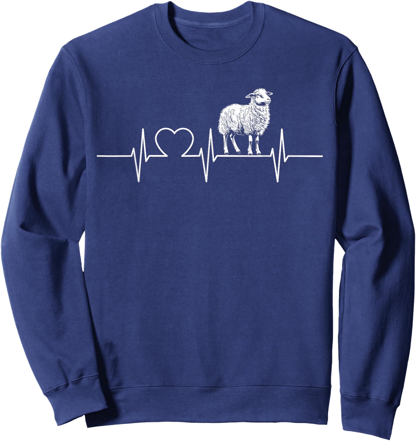 Sheep Heartbeat Sheep Sheep , black Sweatshirt - Sweatshirt | Navy