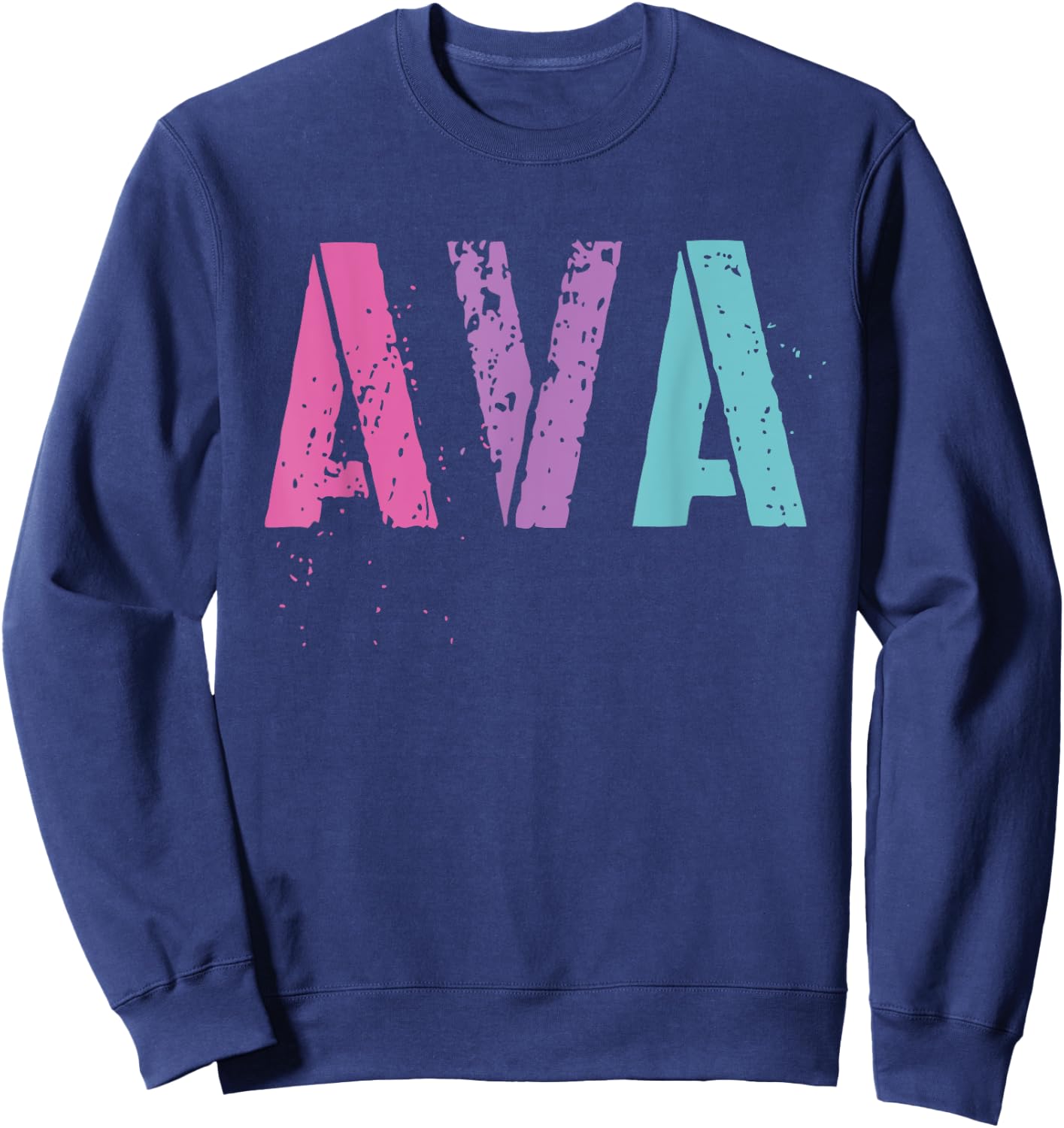 Vintage First Name AVA Girl Rock Star Sister Mom Av Birthday Sweatshirt - Sweatshirt | Navy