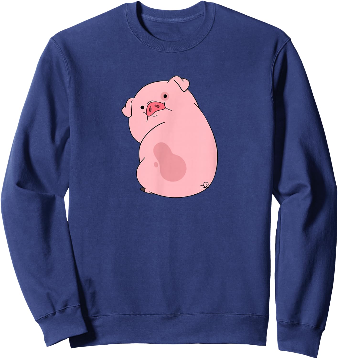 Disney Channel Gravity Falls Waddles the Pig , Black, S Sweatshirt - Sweatshirt | Navy