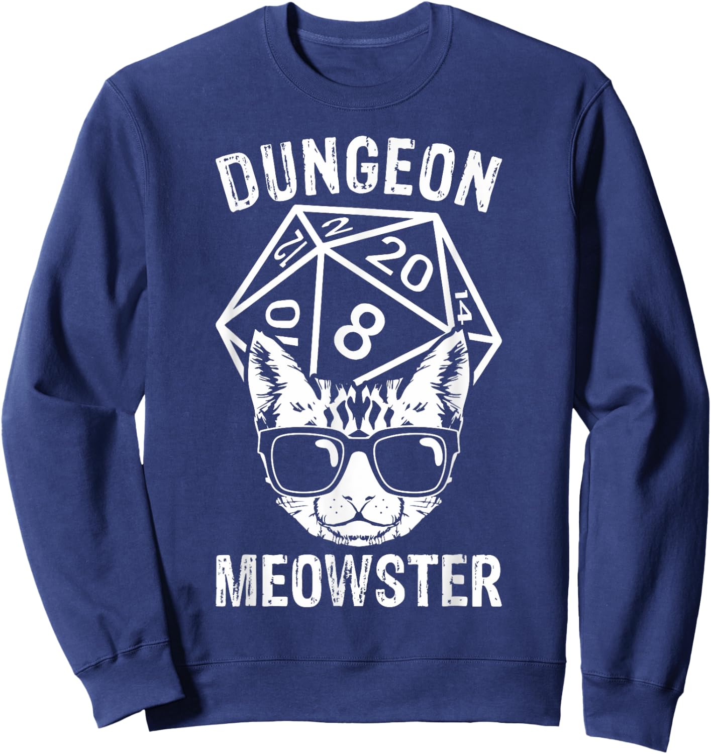 Dungeon Meowster Funny Cat Game Lover Women Girls Kids Sweatshirt - Sweatshirt | Navy