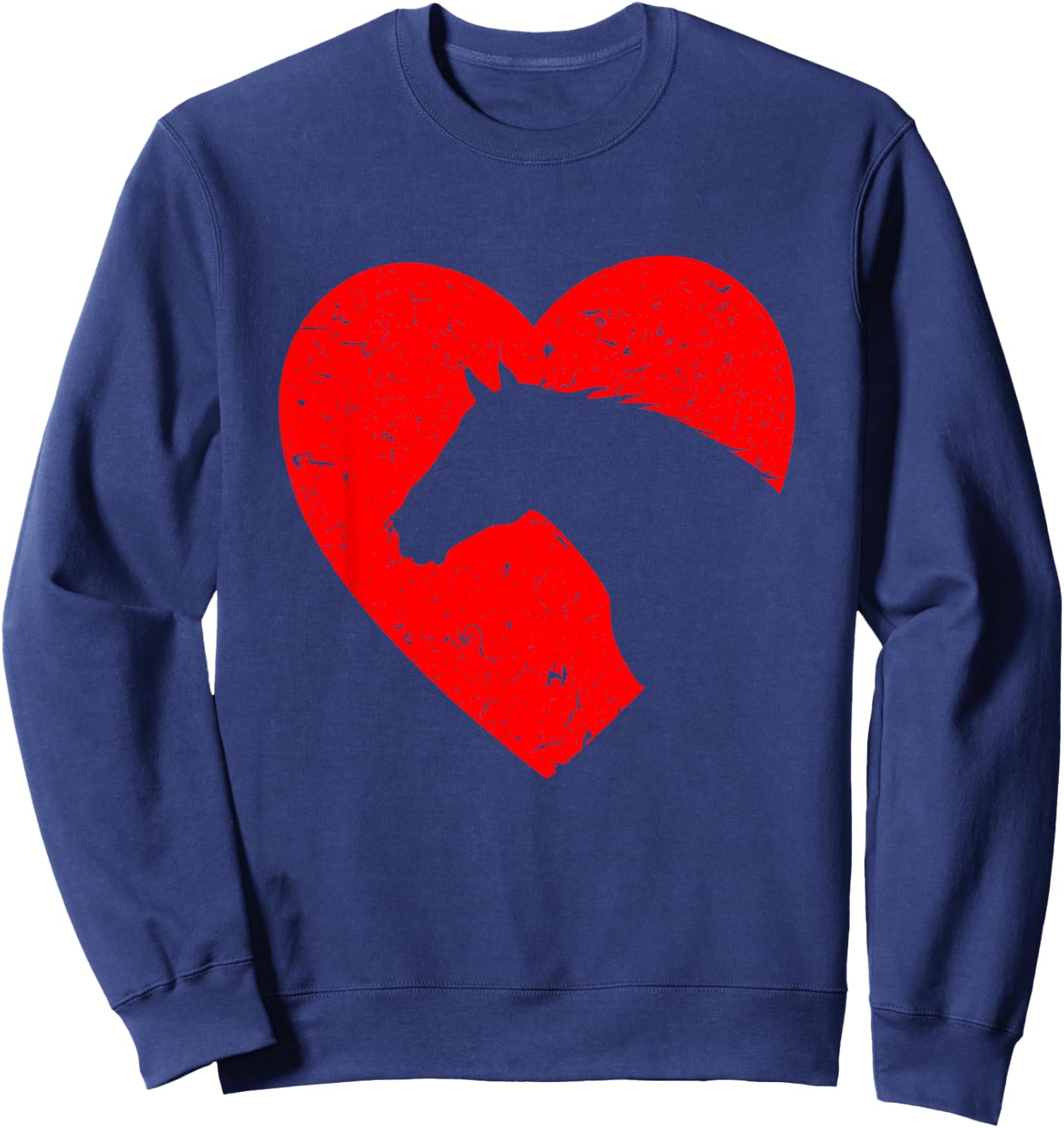 Horse Heart Silhouette For Cowgirl Equestrian Graphic Print Sweatshirt - Sweatshirt | Navy