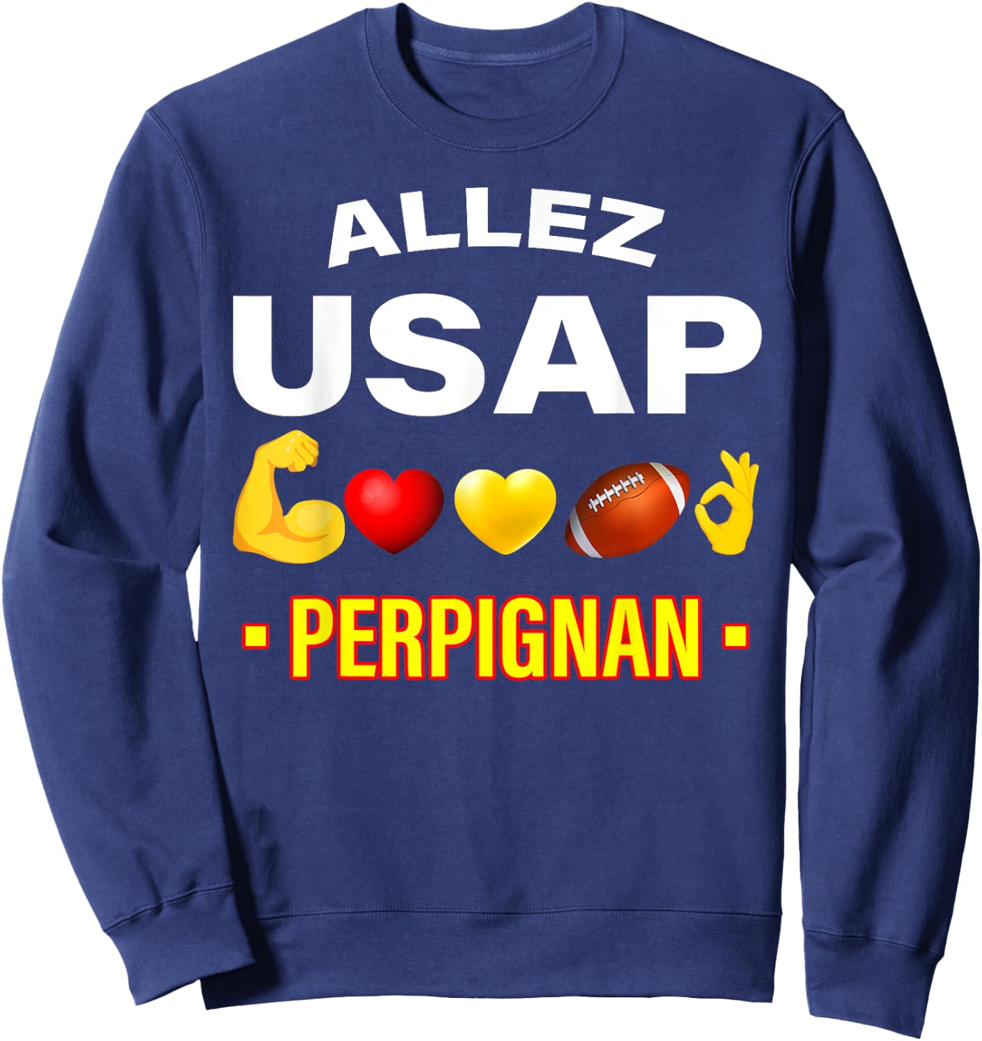 Rugby Perpignan Pride Supporter Man Woman Child , Black, S Sweatshirt - Sweatshirt | Navy