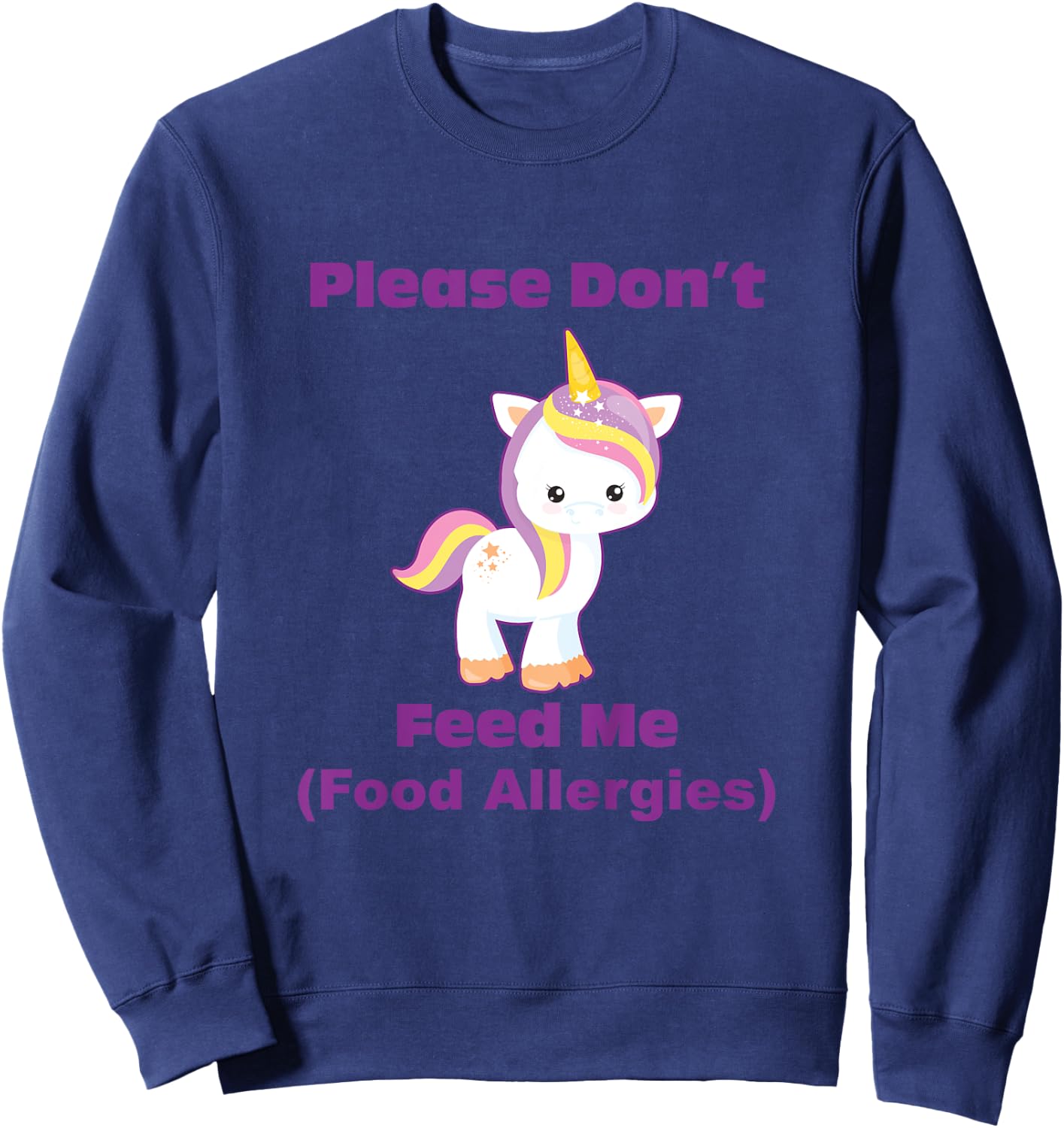 Food Allergy Toddler Kids with Cute Unicorn Sweatshirt - Sweatshirt | Navy