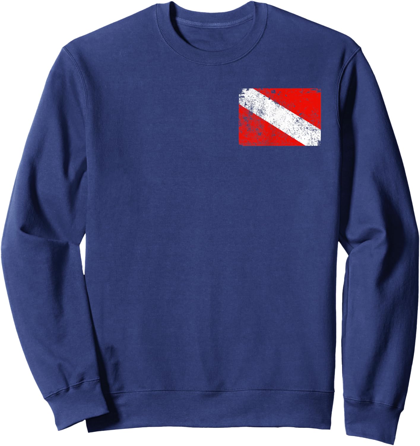 Diver Flag Shirt Vintage Worn Scuba Diving Sweatshirt - Sweatshirt | Navy