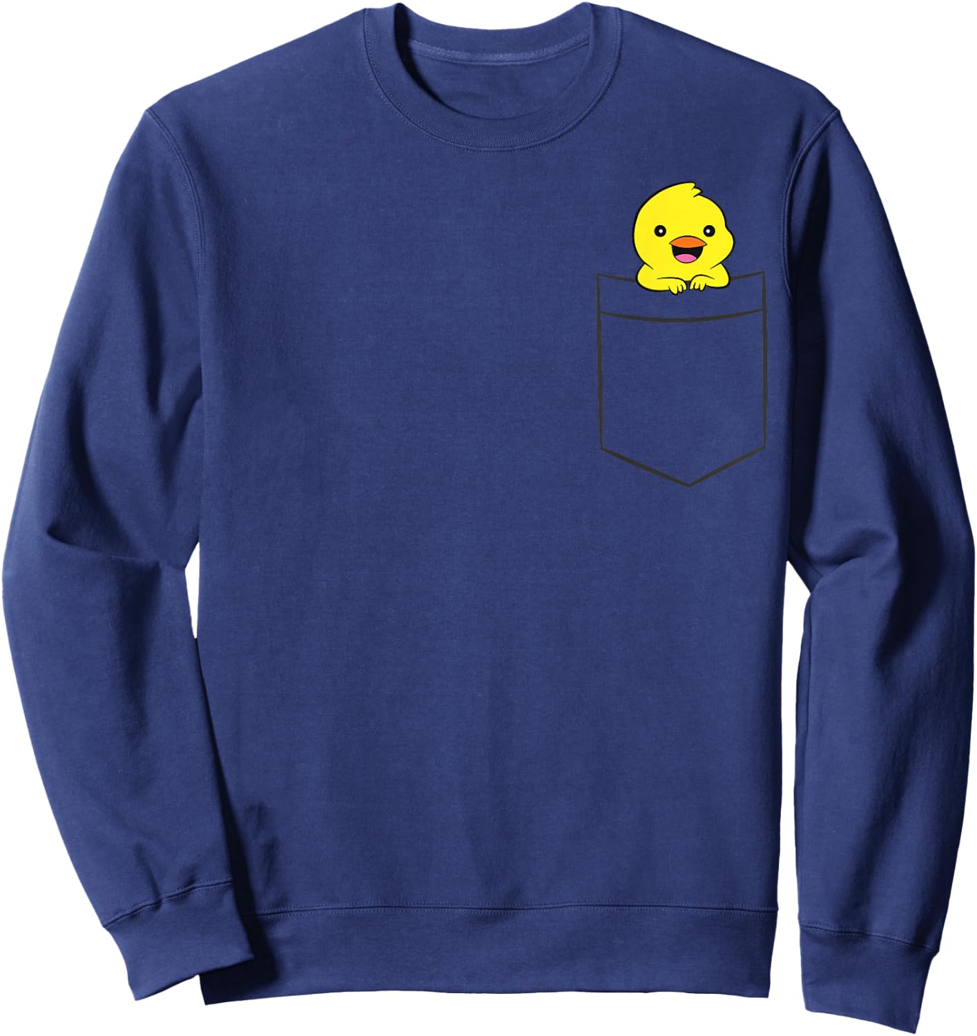 Duck In A Pocket Cute Pocket Duck Sweatshirt - Sweatshirt | Navy