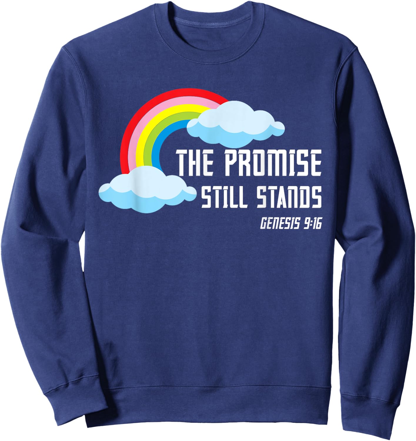 Genesis 9:16 Christian Bible Verse Sweatshirt - Sweatshirt | Navy