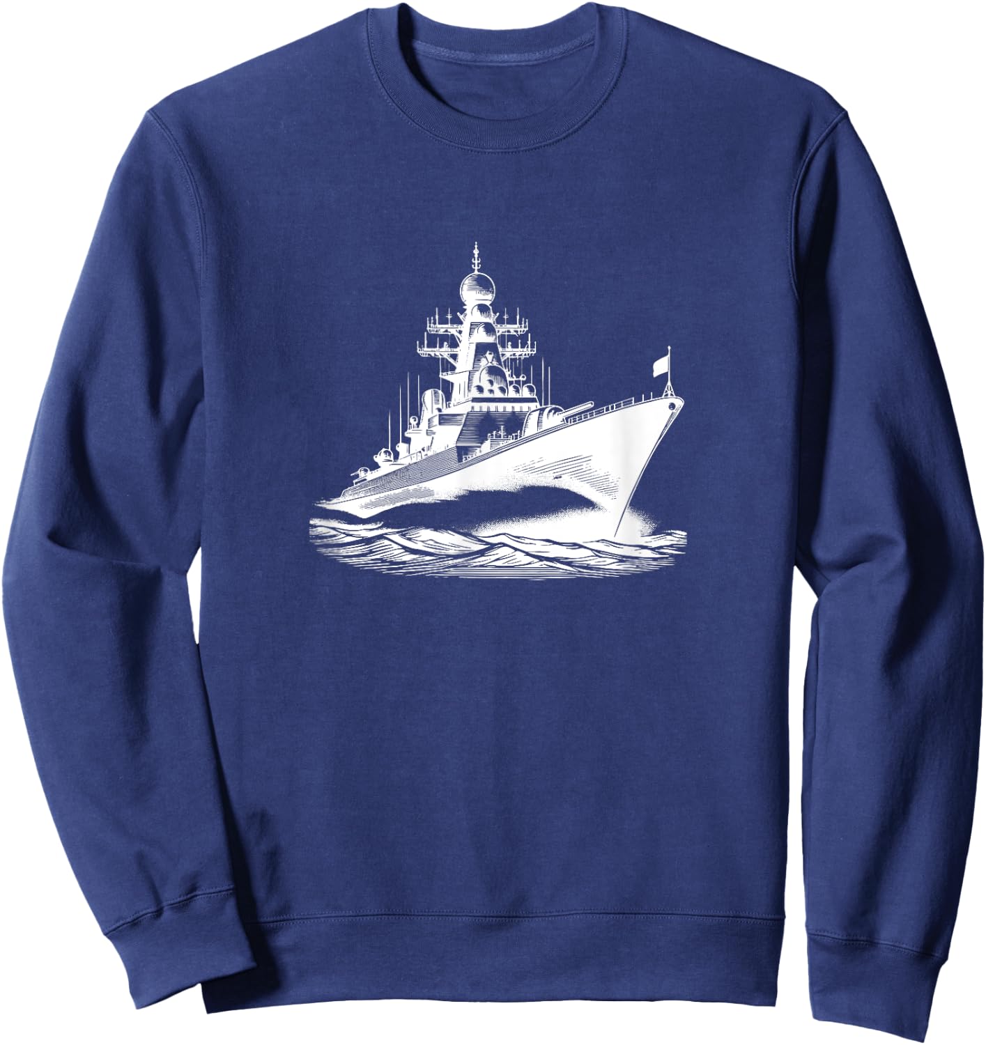 #snirt Warship Frigate Navy Ship Sweatshirt - Sweatshirt | Navy
