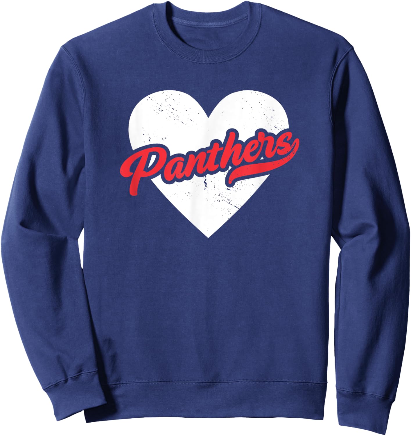 Vintage Panthers High School Go Panthers Pride Heart Sweatshirt - Sweatshirt | Navy