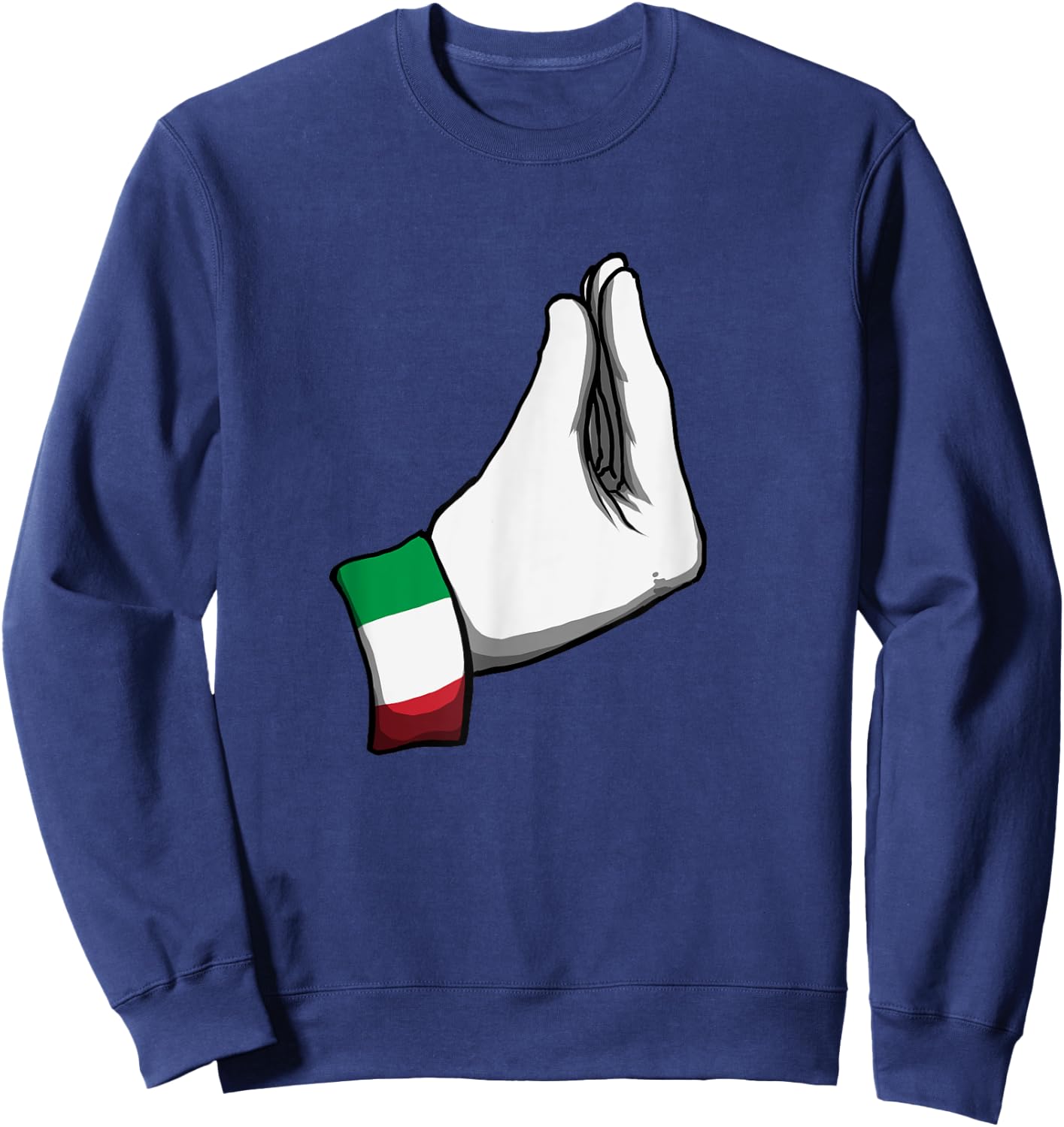Italian Hand Gesture Italy Italiano Humour Family , Black, S Sweatshirt - Sweatshirt | Navy