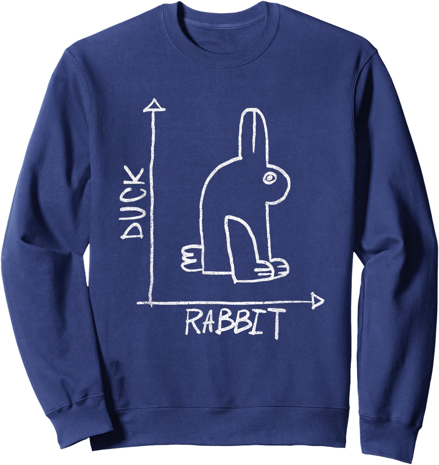 Funny Science Nerd Duck Rabbit Physics Math Geek Gifts Sweatshirt - Sweatshirt | Navy