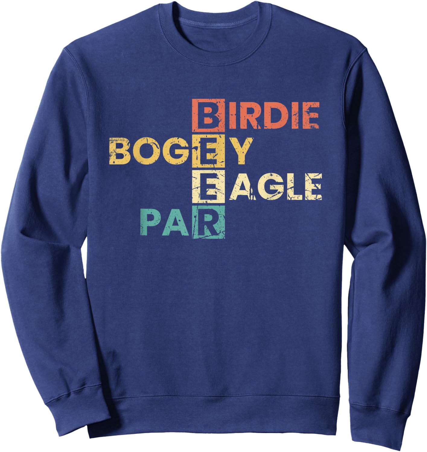 Birdie Bogey Eagle Par Beer Funny Golf Player Golfer Vintage Sweatshirt - Sweatshirt | Navy