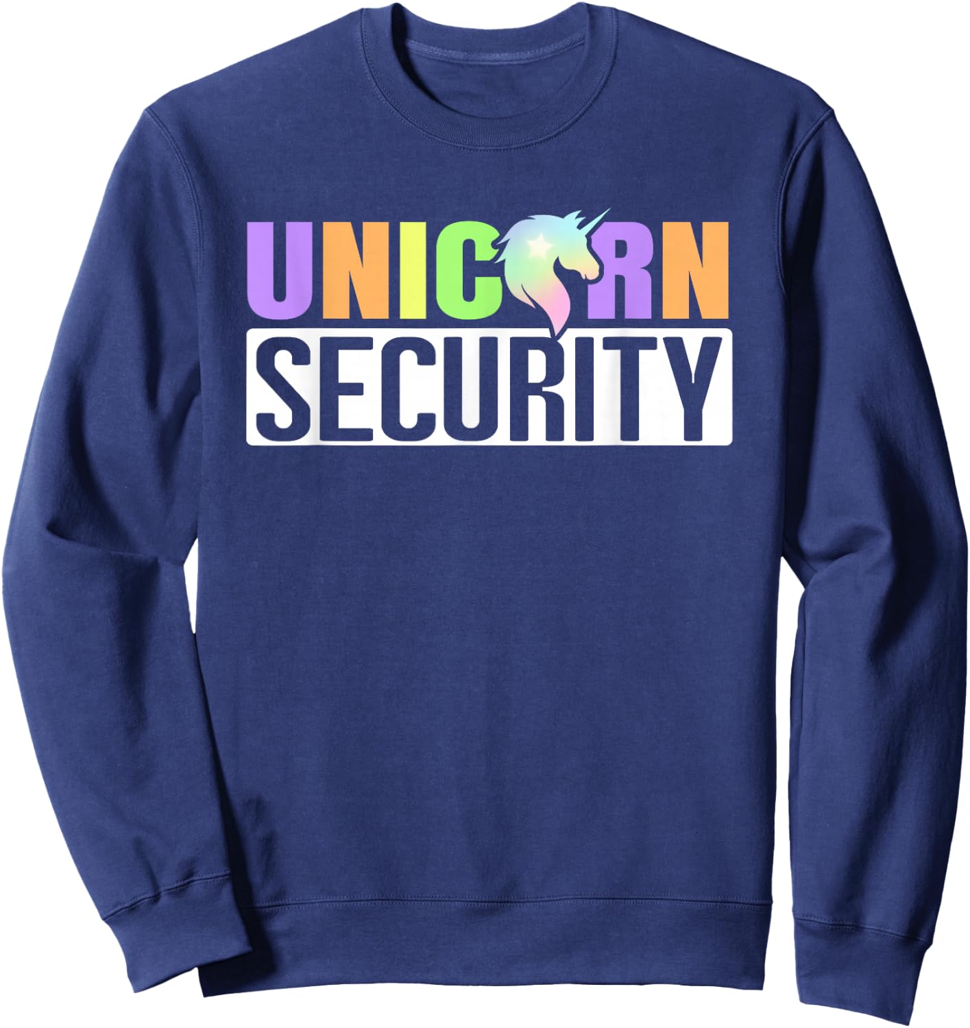 Halloween Easy Quick Parent Mom Dad Unicorn Security Costume Sweatshirt - Sweatshirt | Navy